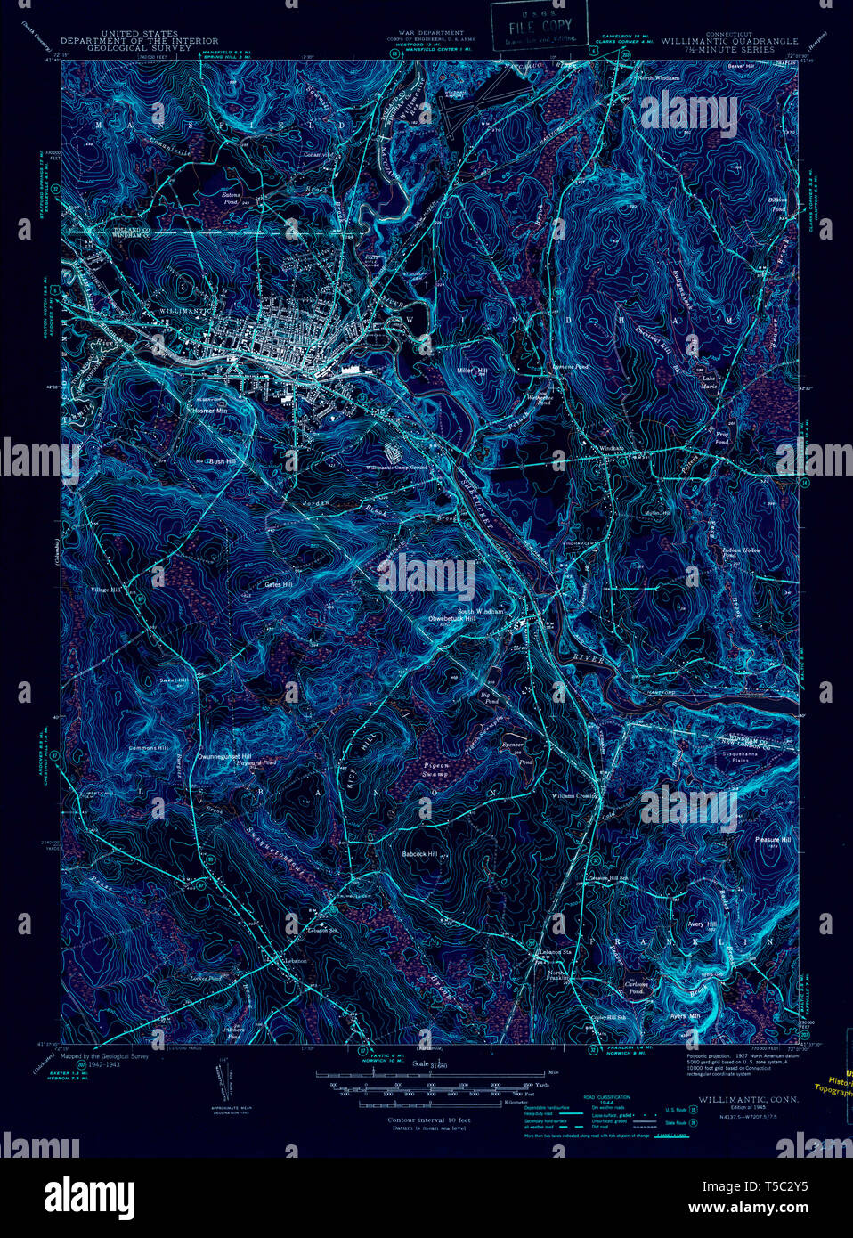 Willimantic Map Map of willimantic hi-res stock photography and images - Alamy