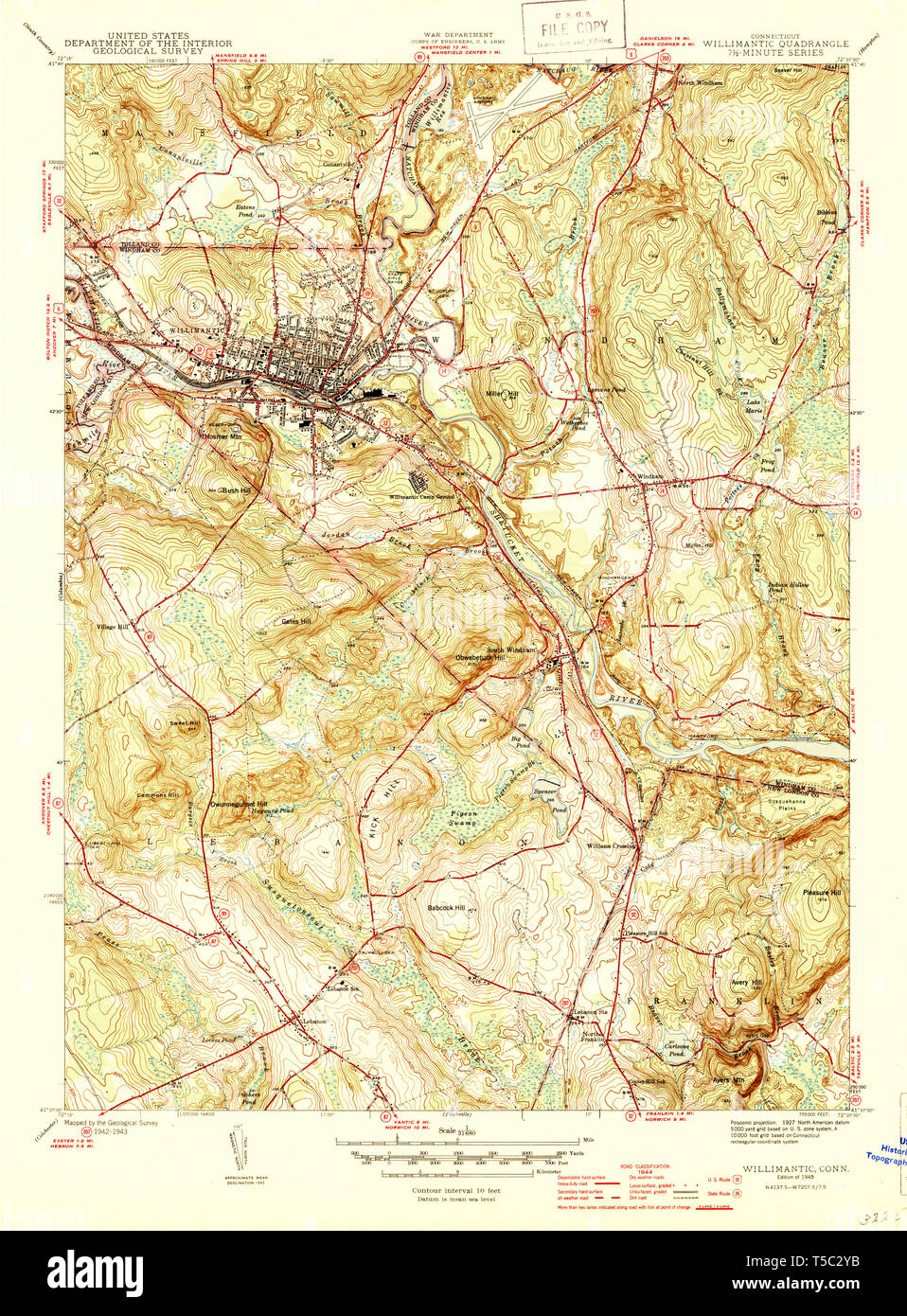 Willimantic Map Map of willimantic hi-res stock photography and images - Alamy