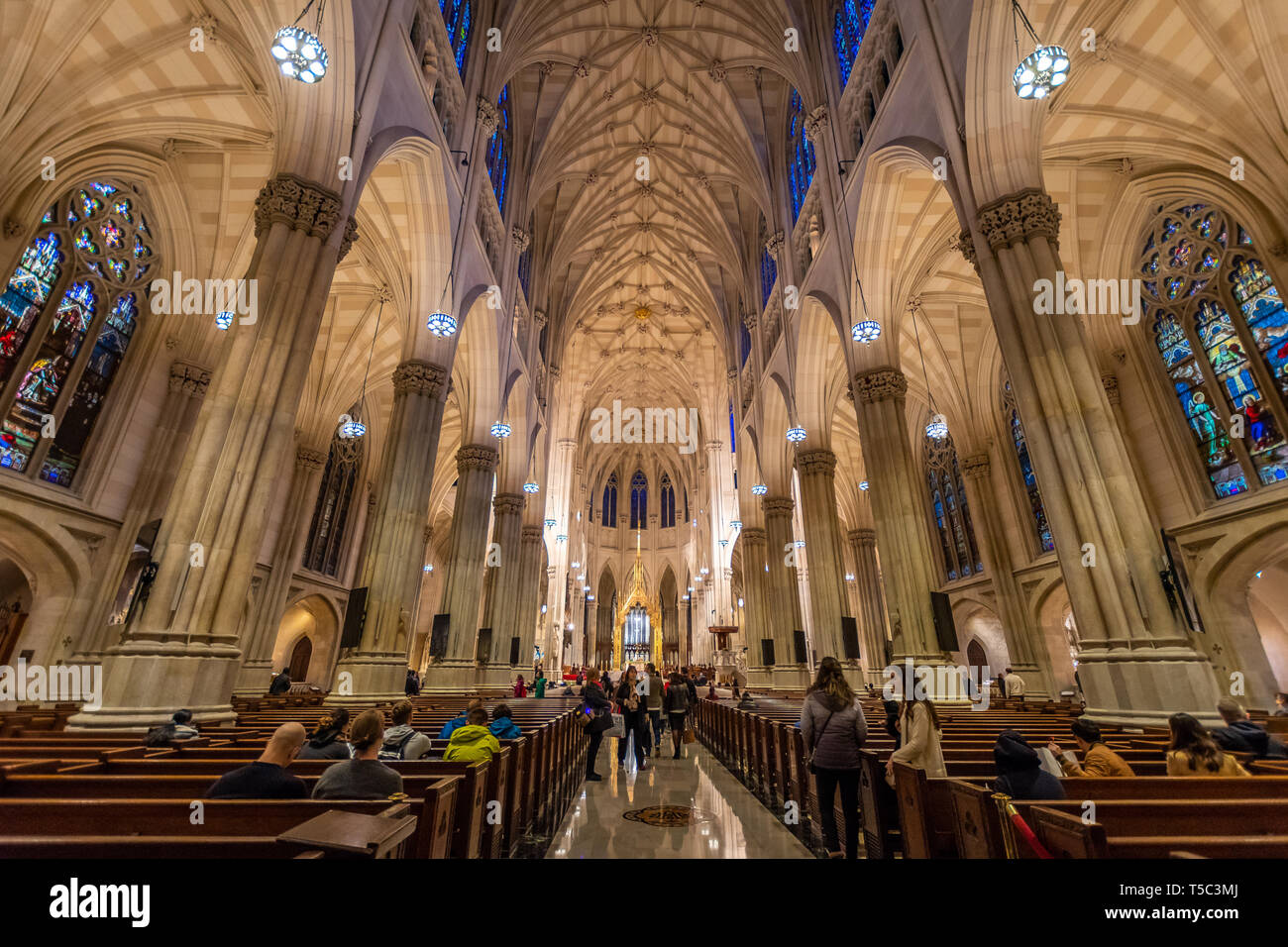 The beautiful interior of St. Patricks Cathedral, New York Stock Photo