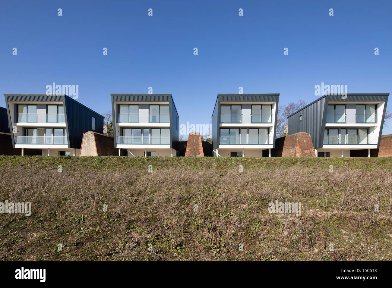 Frontal elevation of 4 of the houses. Priddys Hard, Gosport, United