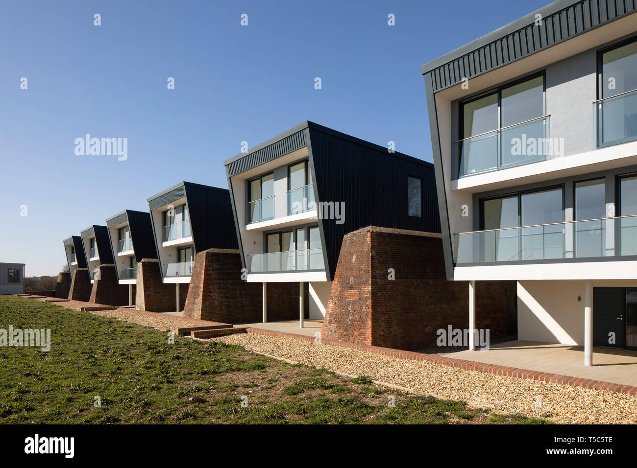 Front view of row of houses from one end. Priddys Hard, Gosport, United