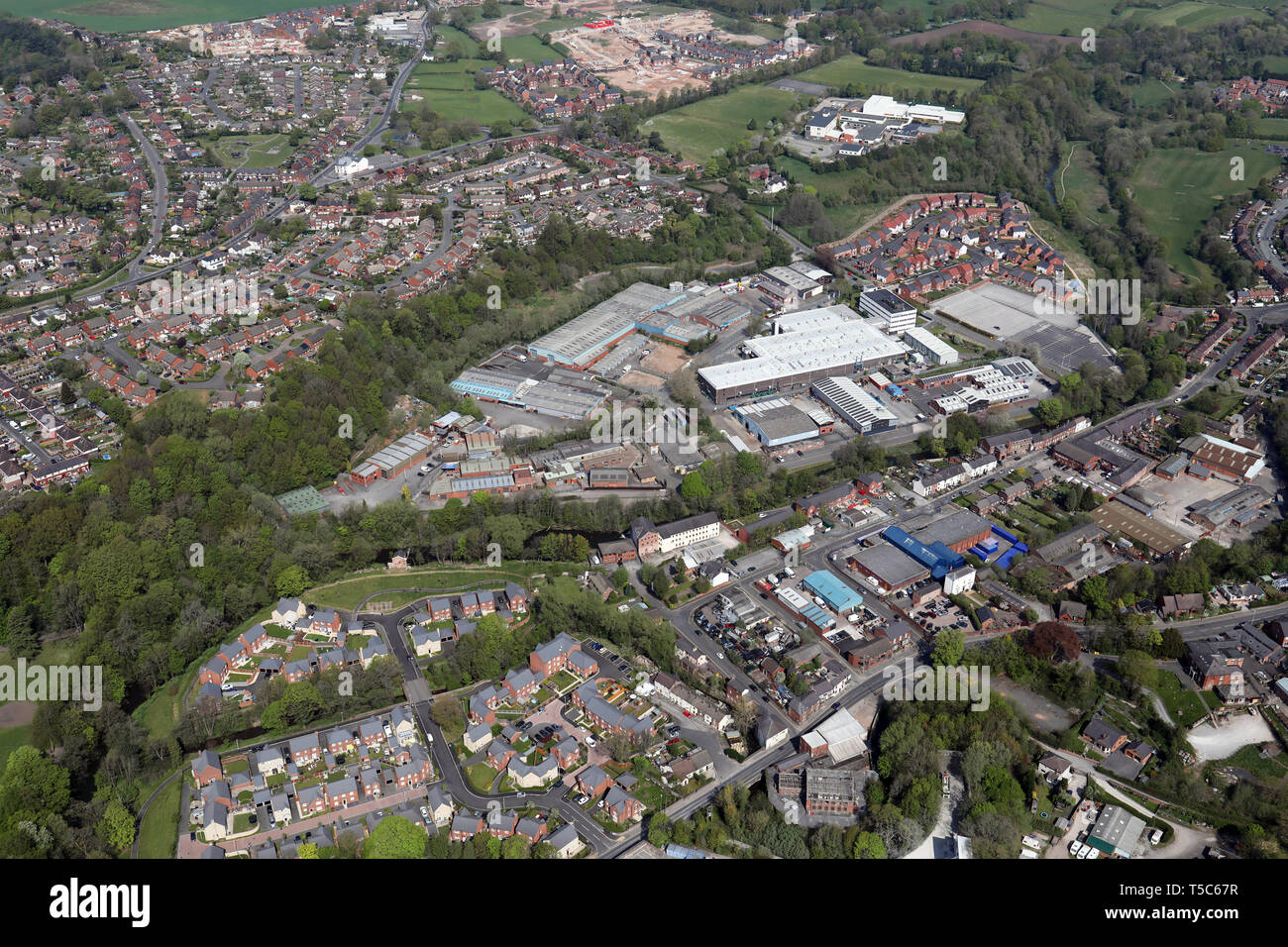 aerial view of Daneside Business Park, Congleton CW12 Stock Photo
