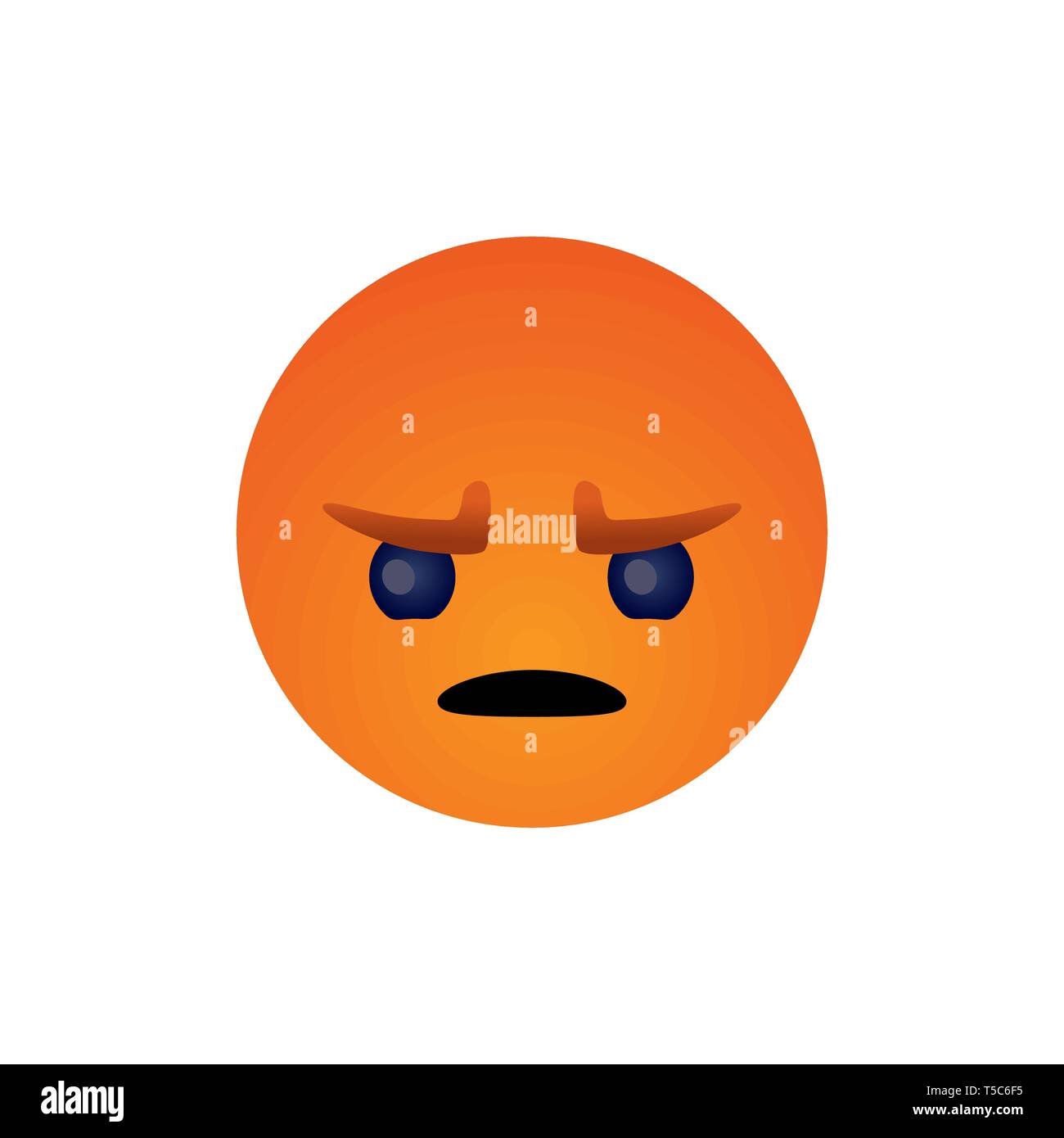 Anger face emotion simple flat style vector illustration. Stock Vector