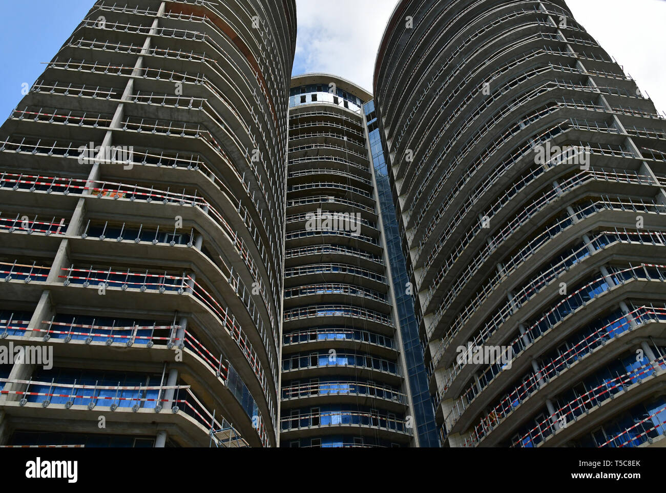 Highrise building under construction, a bottom view Stock Photo Alamy