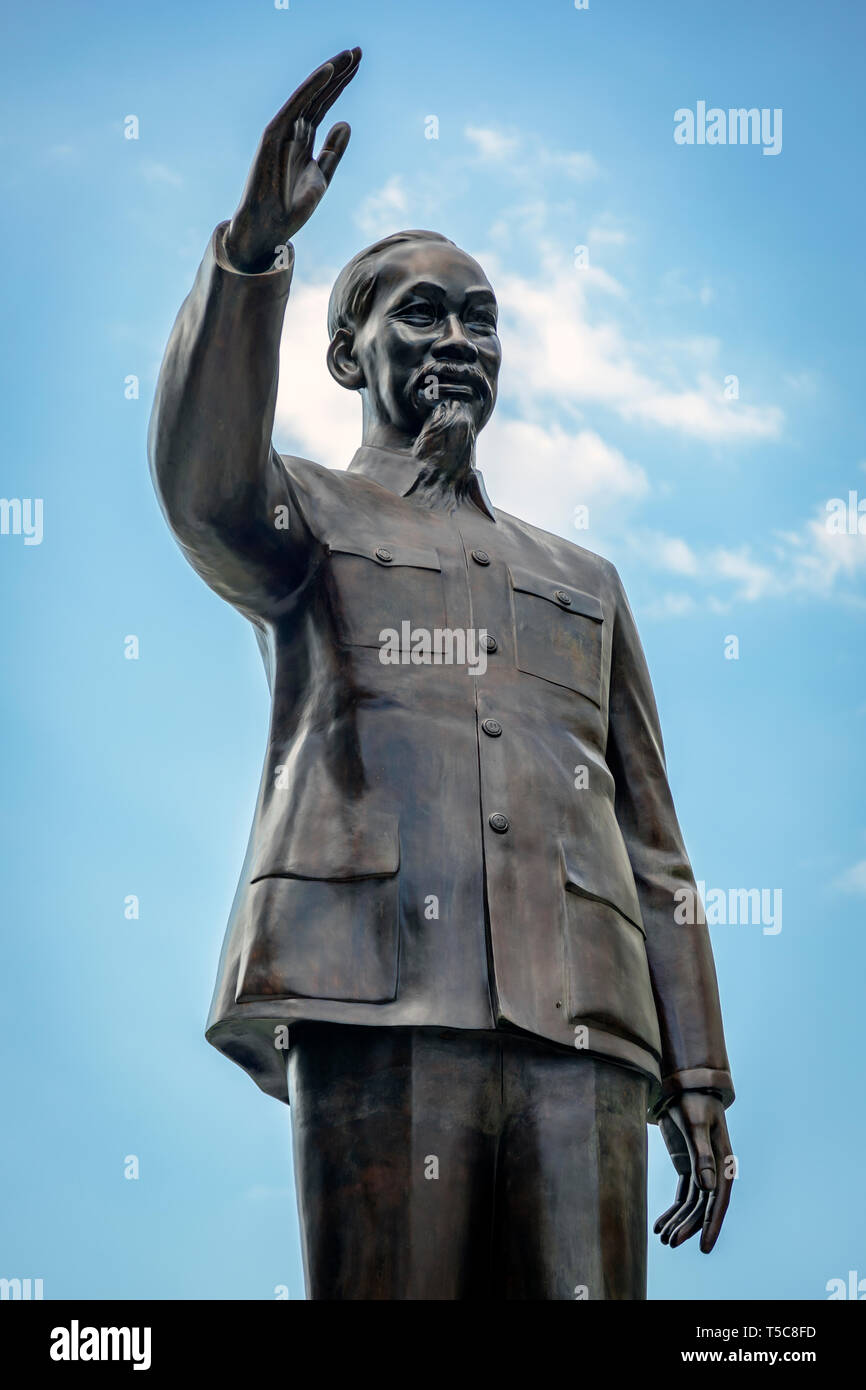 Statue of Ho Chi Minh at Nguyen Hue Boulevard, iin Ho Chi Minh City, Saigon, Vietnam, Asia Stock Photo