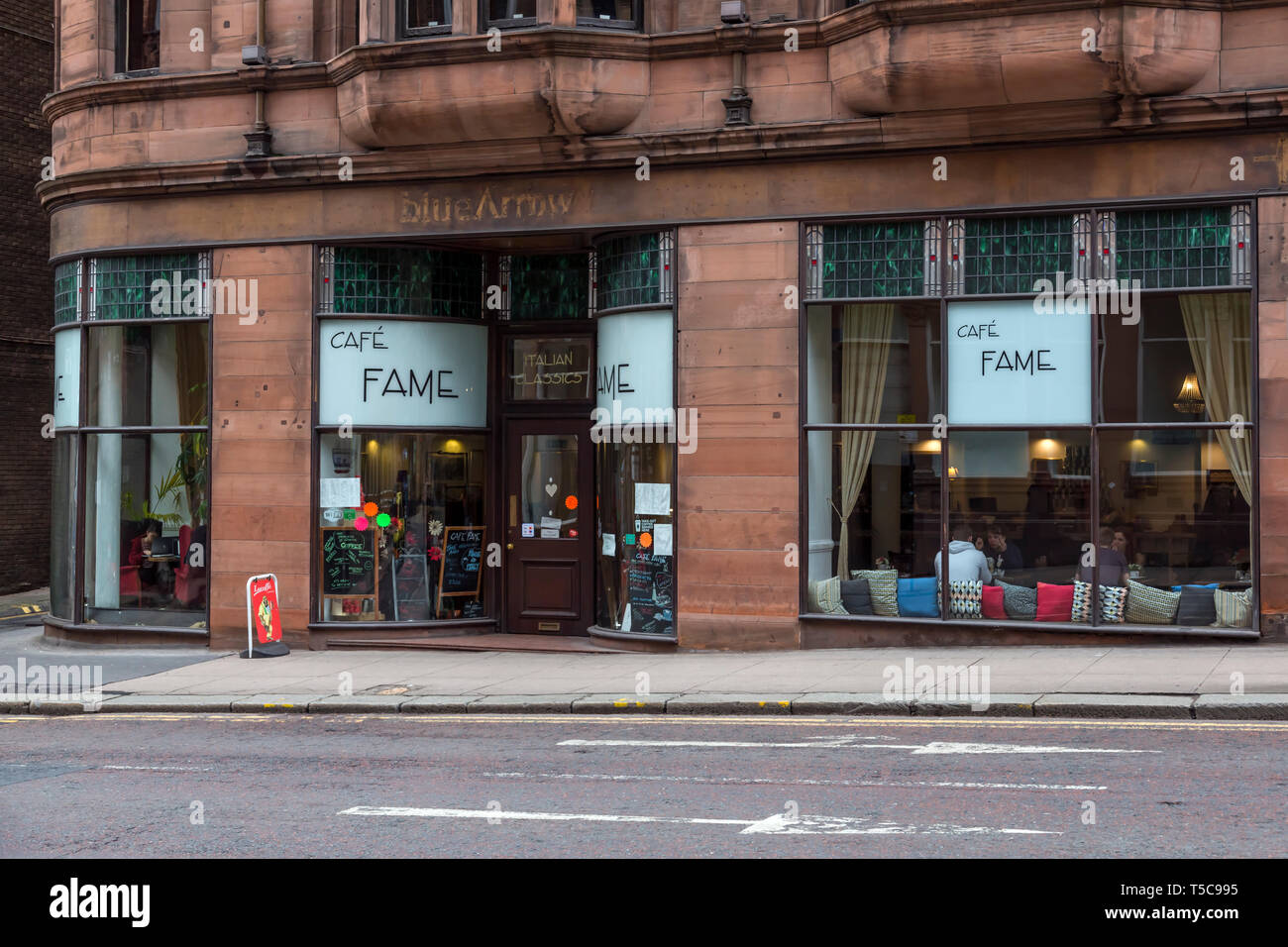 Café Fame on Hope Street in Glasgow city centre, Scotland, UK Stock Photo