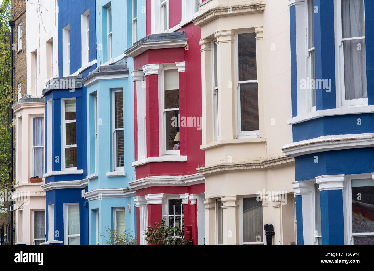 Colourful houses, Tavistock square, Tavistock Road, Notting Hill