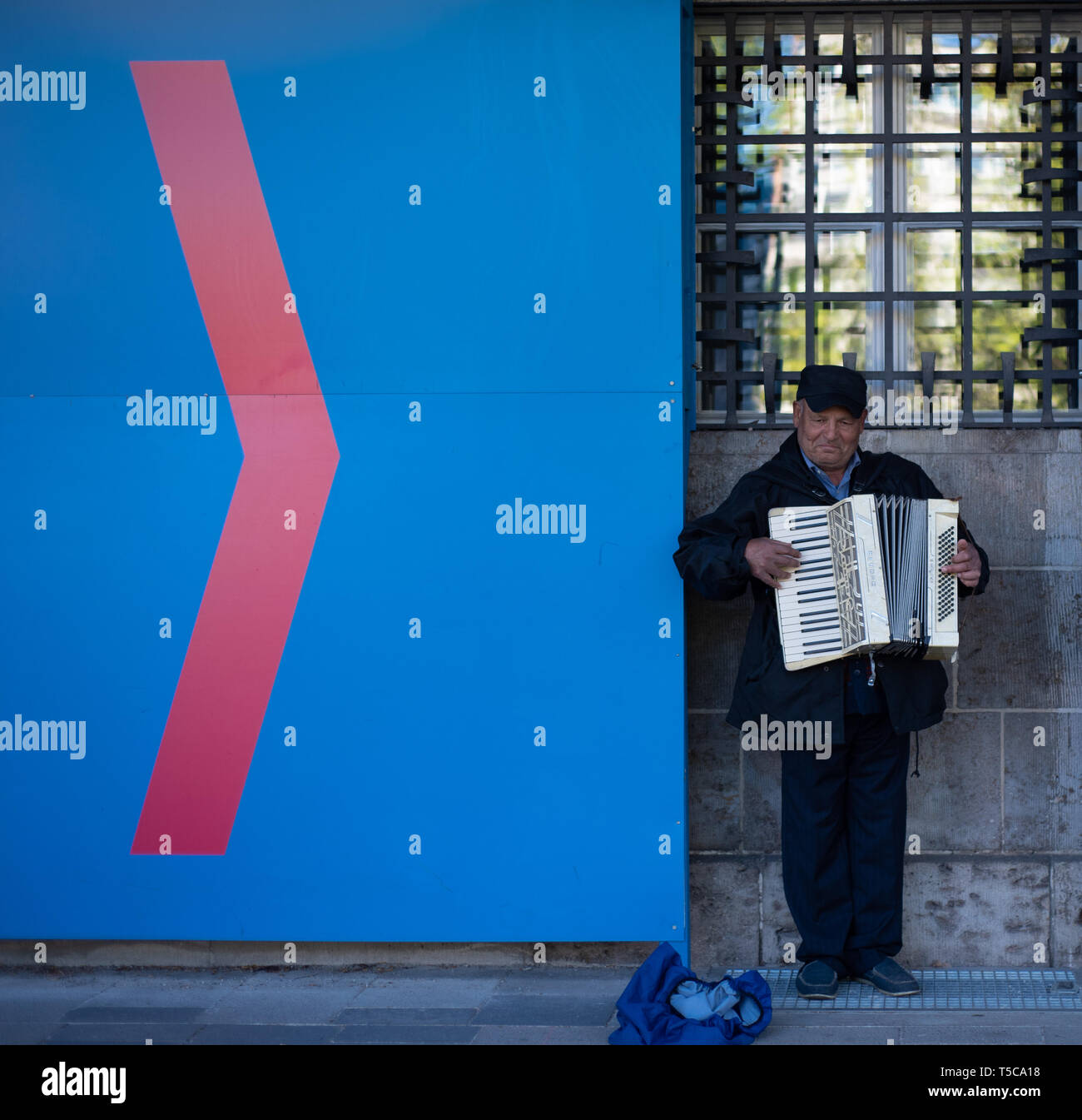 Street accordionist Stock Photo