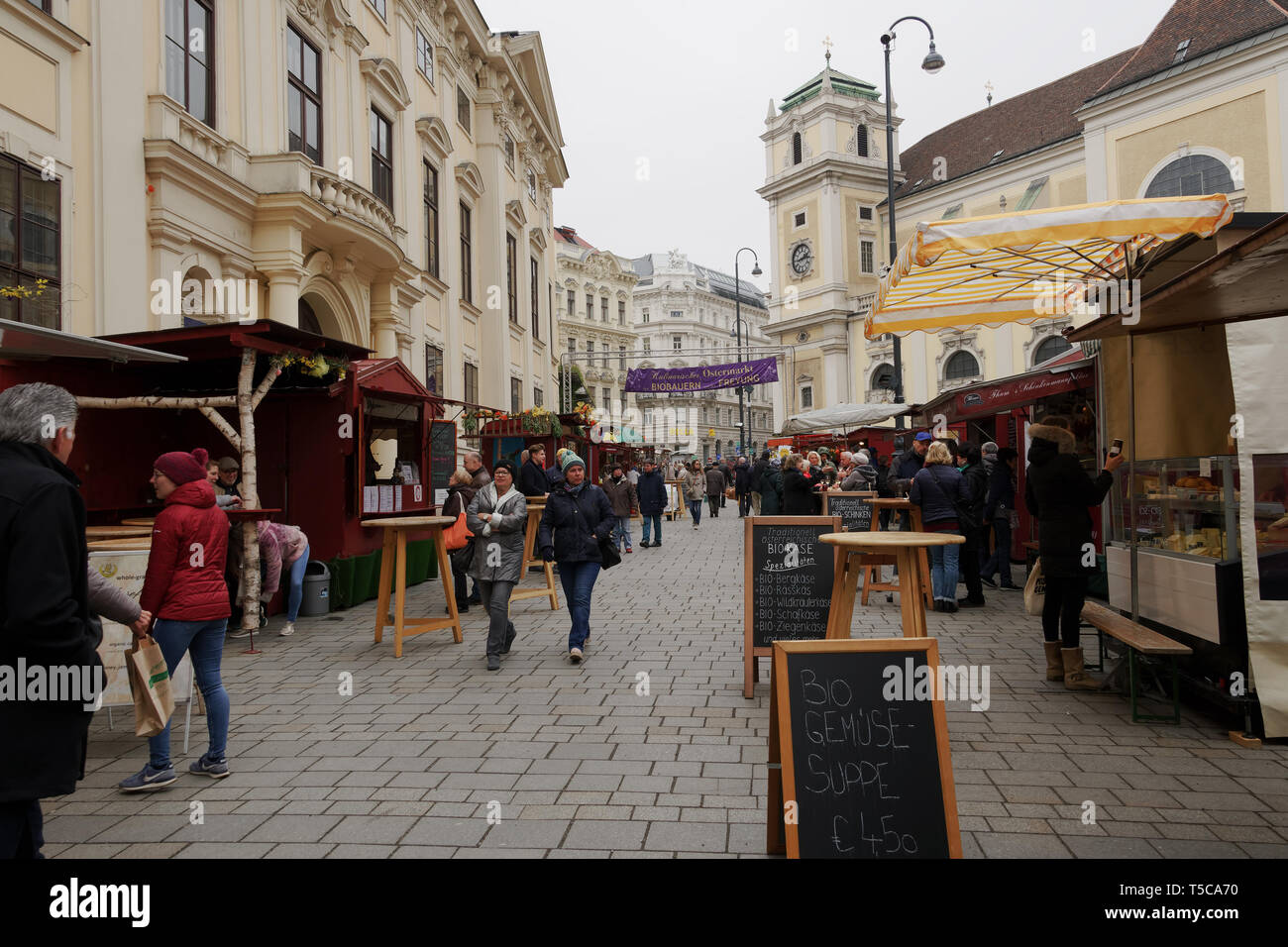 Vienna, Austria Easter open air Food Market Altwiener Freyung