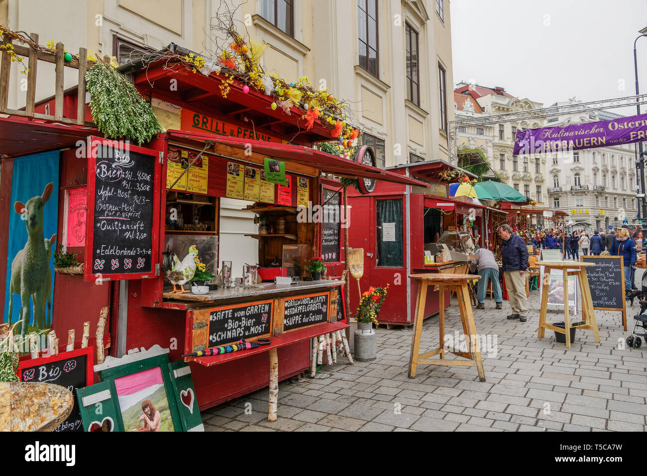 Vienna, Austria Easter open air Food Market Altwiener Freyung