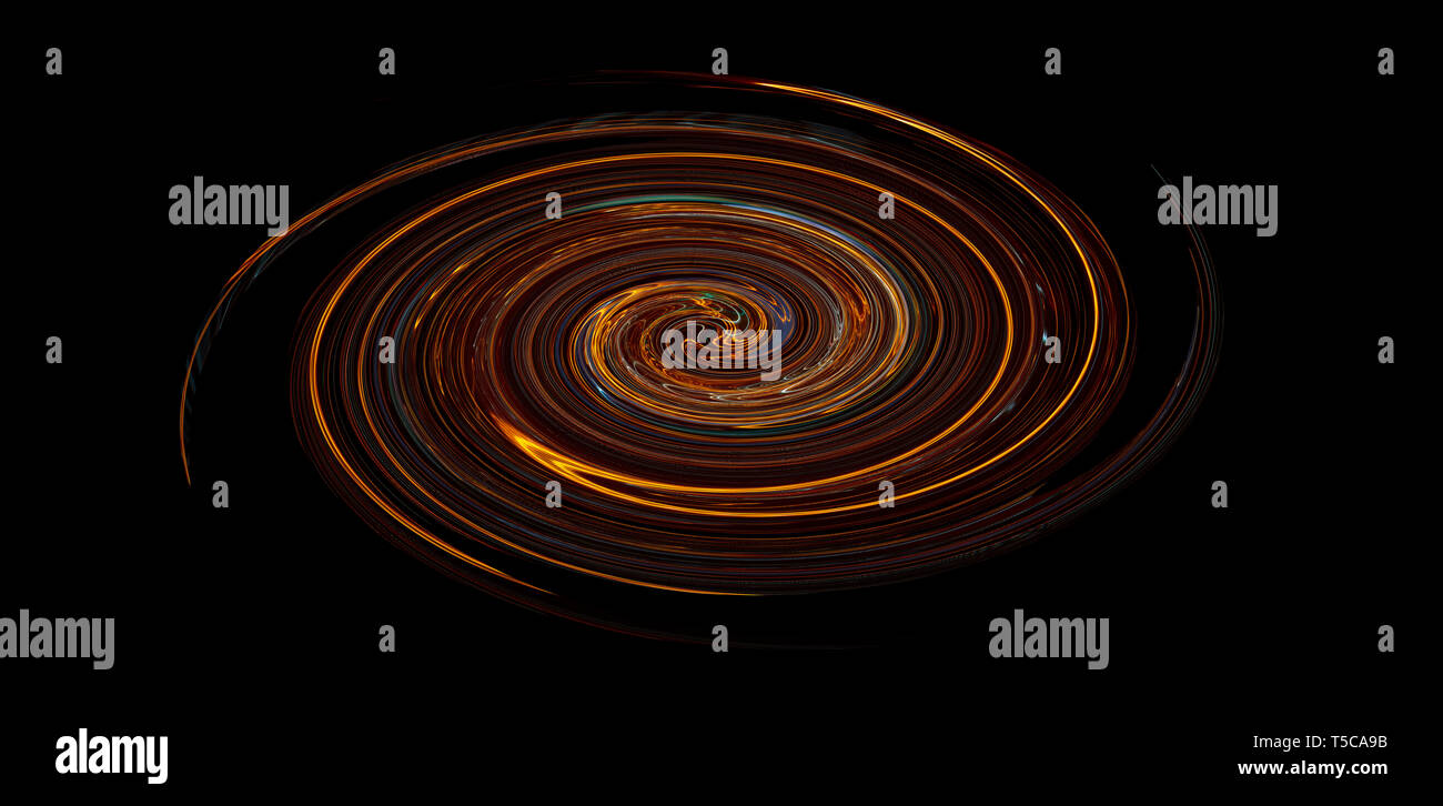 Glowing orange spiral. Abstract background. Stock Photo