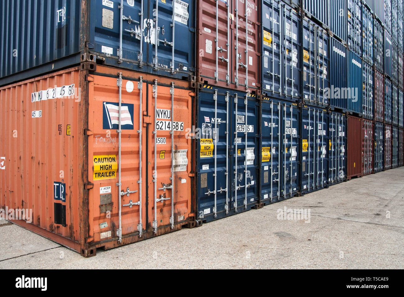 Shipping Containers at Southampton Docks Stock Photo Alamy