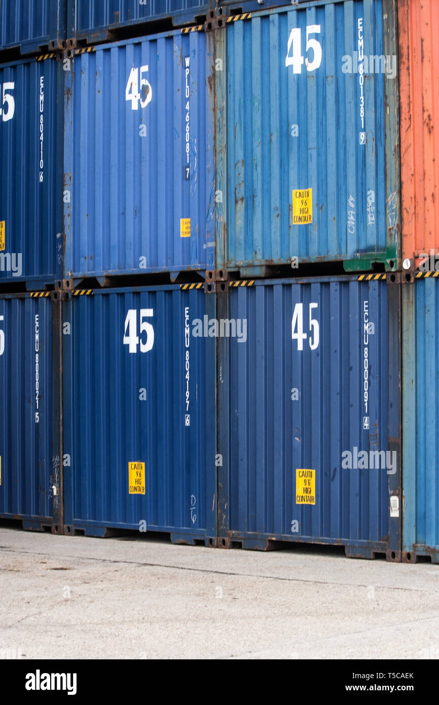 Shipping Containers at Southampton Docks Stock Photo Alamy