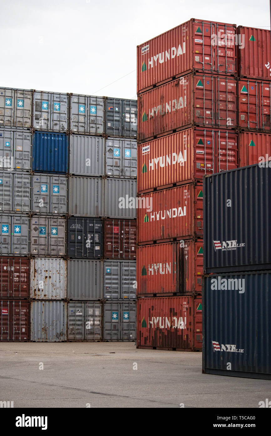 Shipping Containers at Southampton Docks Stock Photo Alamy