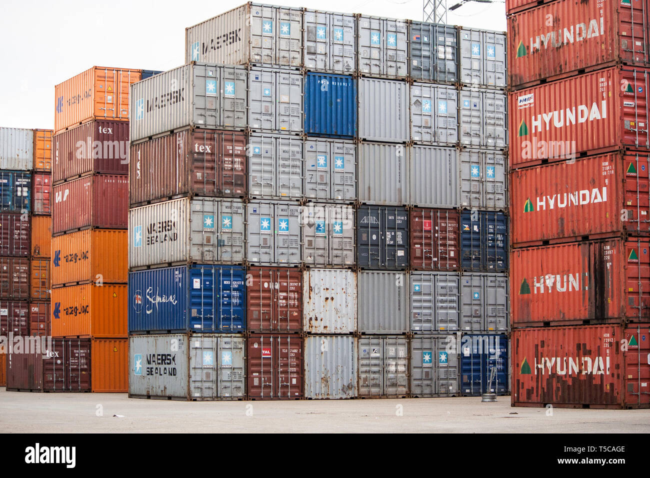 Shipping Containers at Southampton Docks Stock Photo Alamy