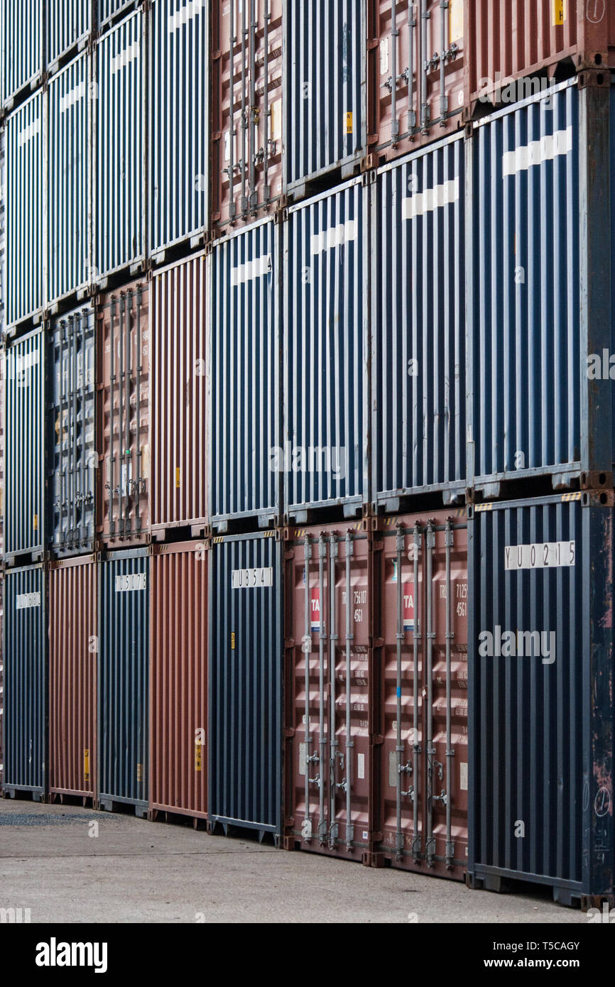 Shipping Containers at Southampton Docks Stock Photo Alamy
