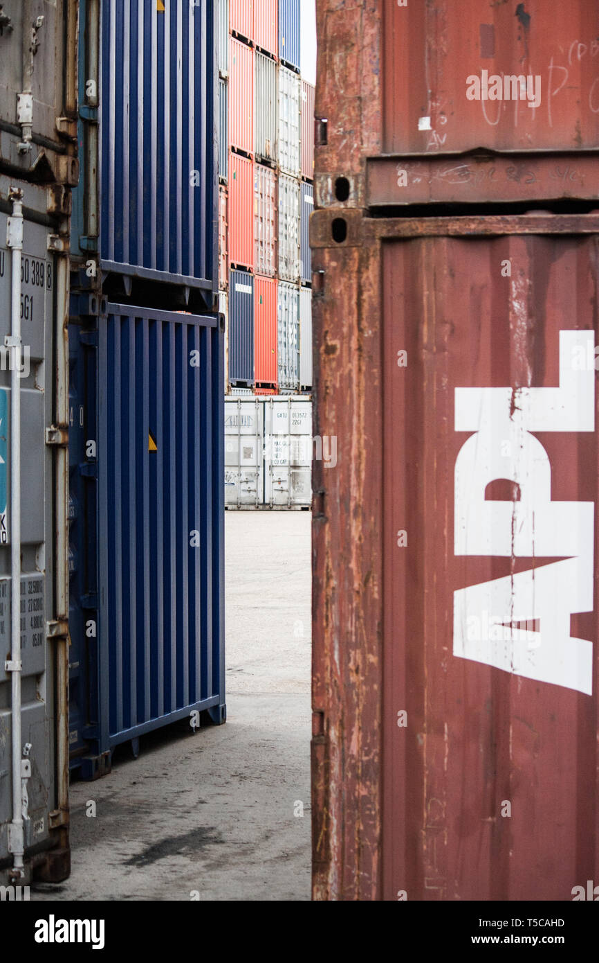 Shipping Containers at Southampton Docks Stock Photo Alamy