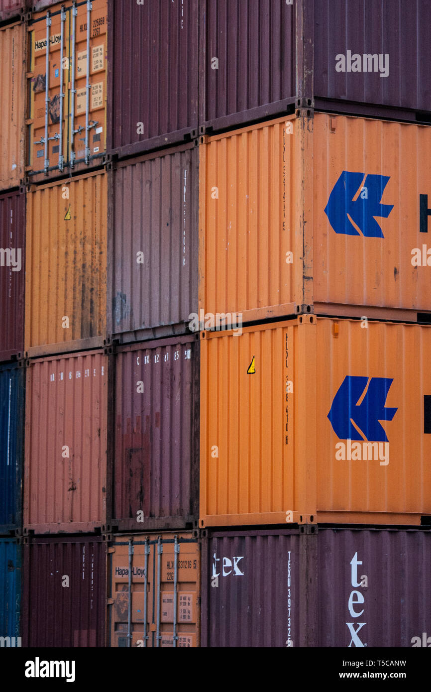 Shipping Containers at Southampton Docks Stock Photo Alamy