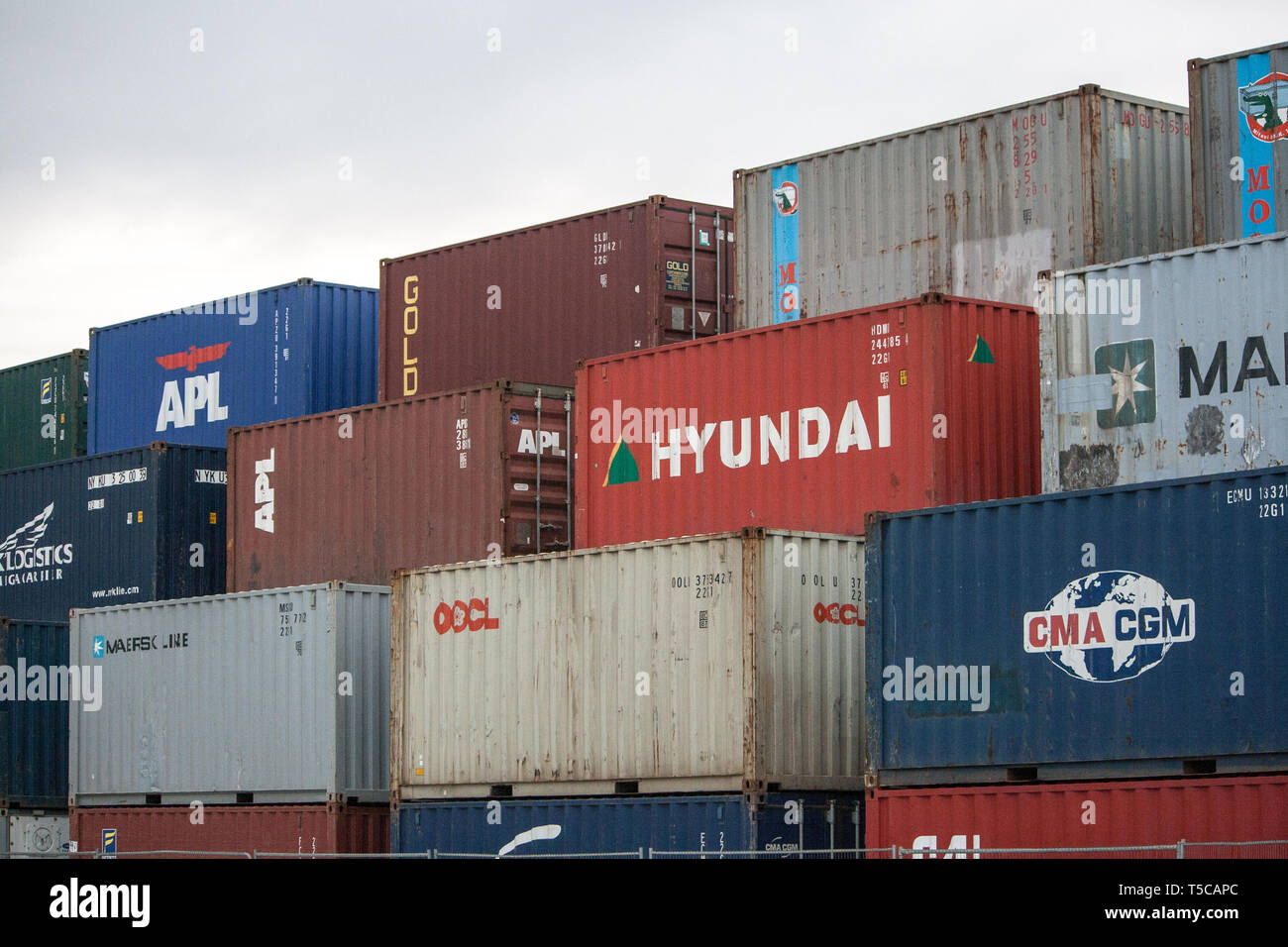 Shipping Containers at Southampton Docks Stock Photo Alamy