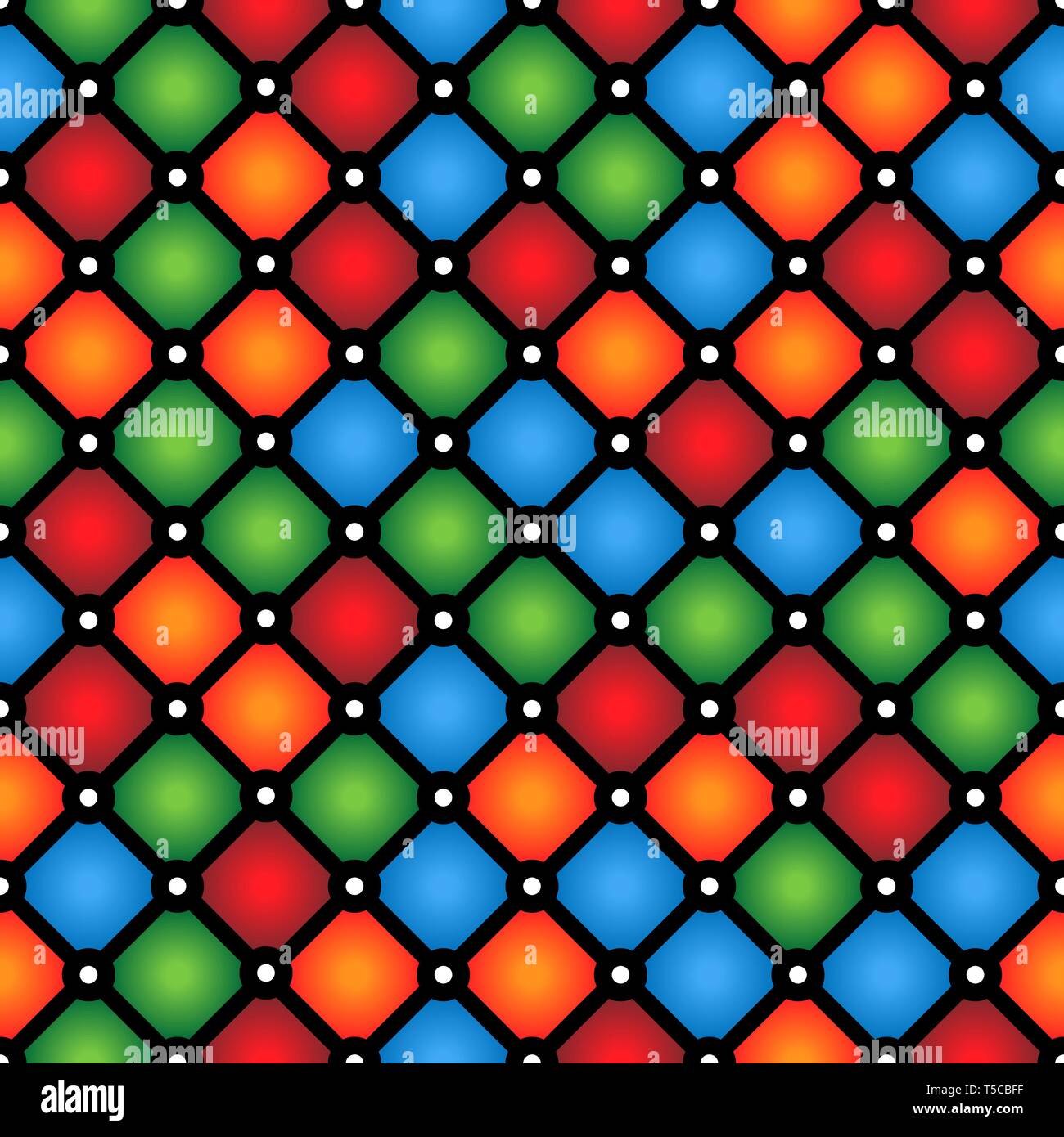 Stainedglass window pattern with simple geometric shapes Stock Vector