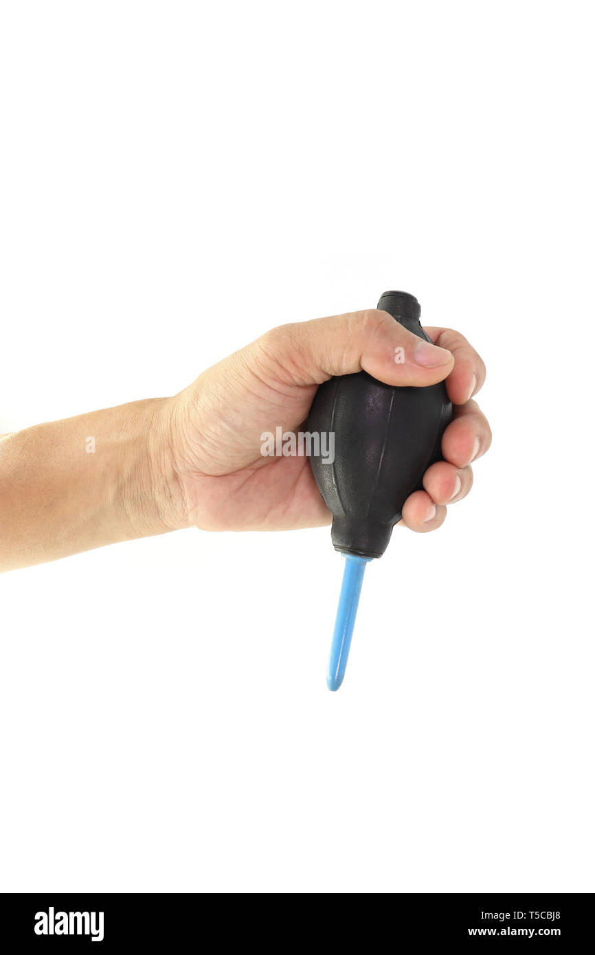 Rocket Air blower to clean digital camera sensors isolated on white