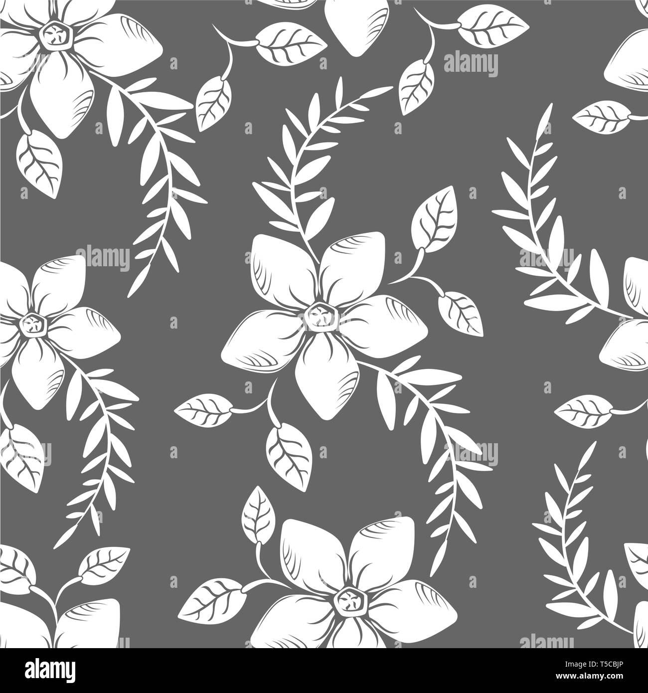 Vector abstract background flowers seamless pattern Stock Vector