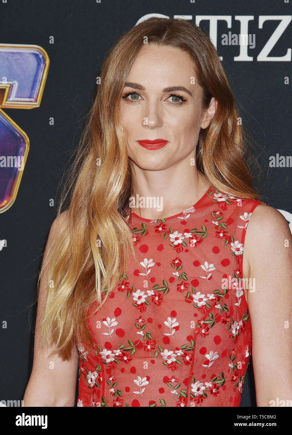 LOS ANGELES, CA - APRIL 22: Kerry Condon arrives at the world premiere Of Walt Disney Studios Motion Pictures 'Avengers: Endgame' at the Los Angeles Convention Center on April 22, 2019 in Los Angeles, California. Stock Photo