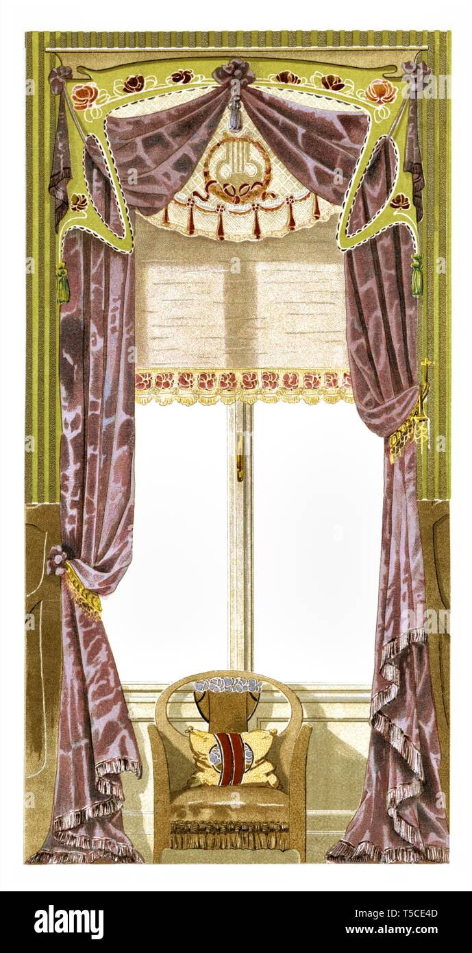 Art Nouveau stock vector. Illustration of curtains, drapery - 57147830