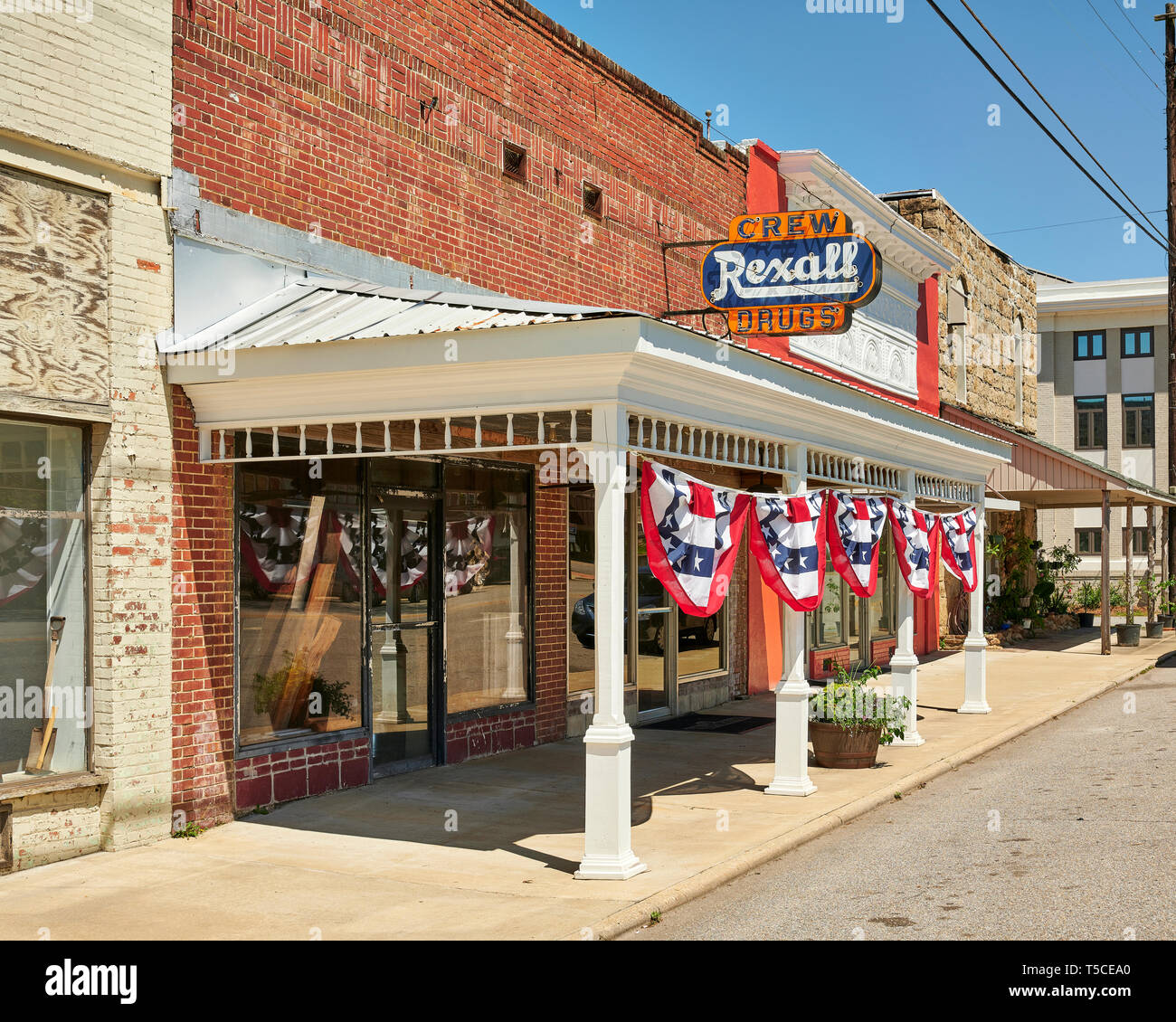 Small town USA drug store or pharmacy in rural Rockford Alabama, United States. Stock Photo
