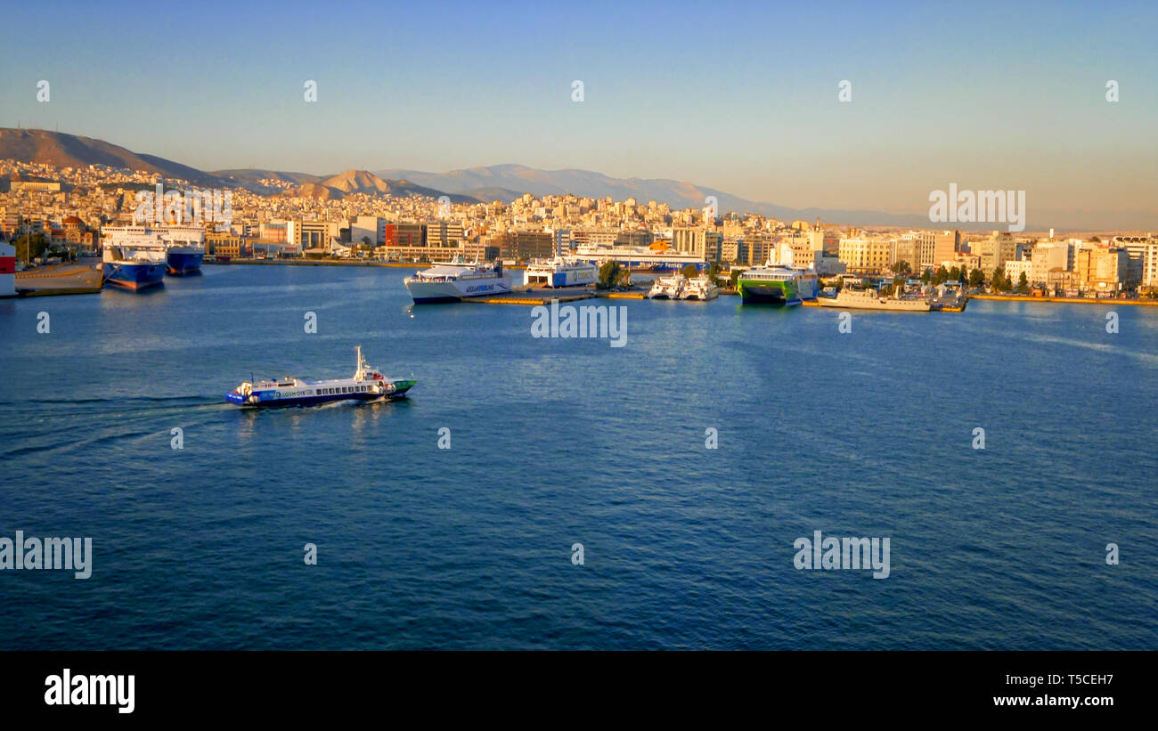 Port of Piraeus in Athens, Greece Stock Photo