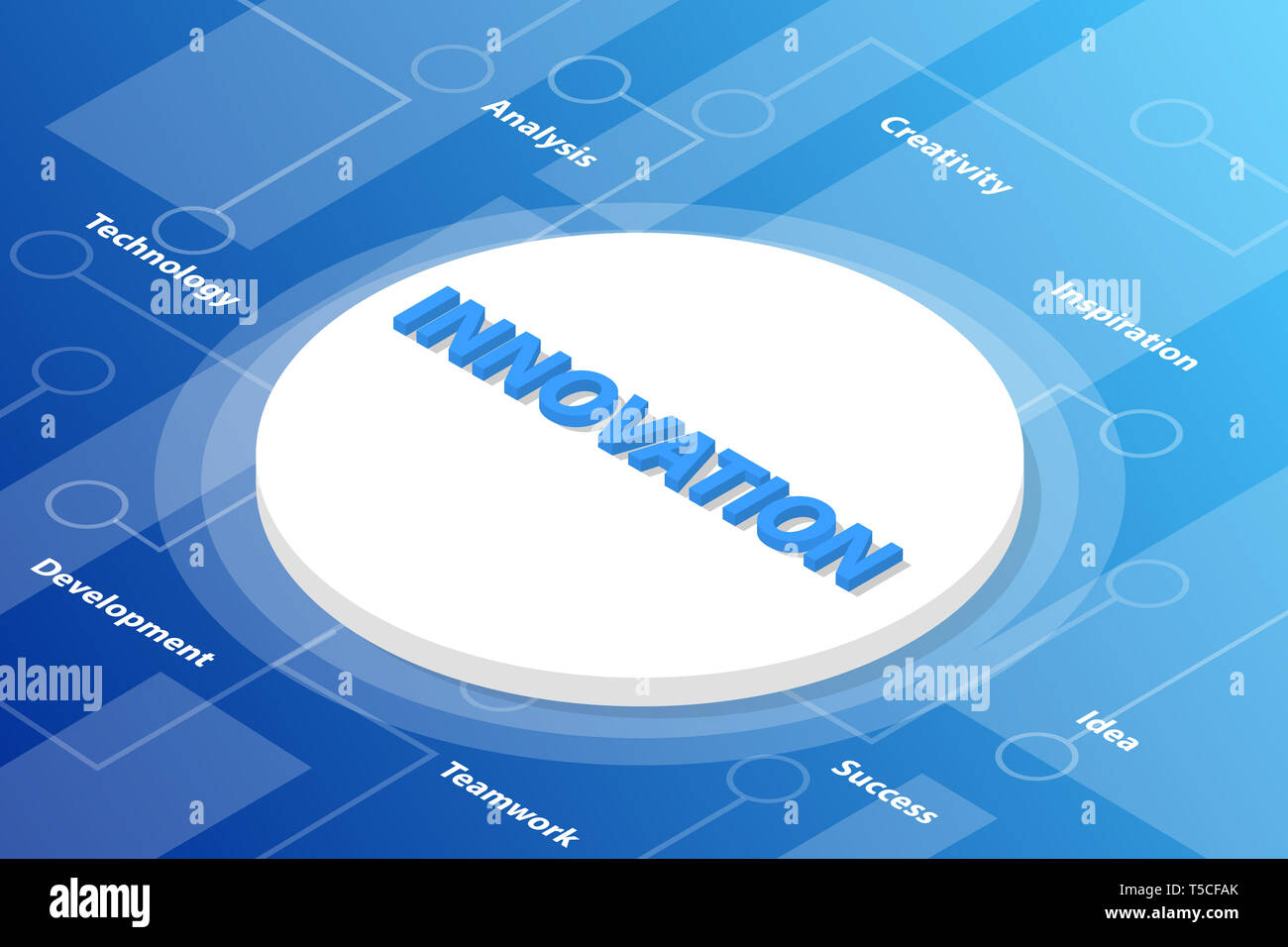 business innovation words isometric 3d word text concept with some ...