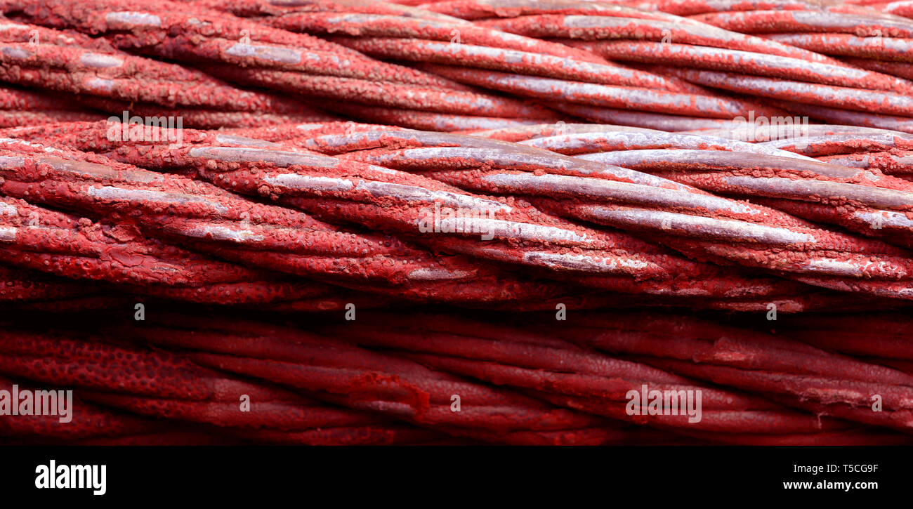 Steel cable Rope Steel Stock Photo Alamy