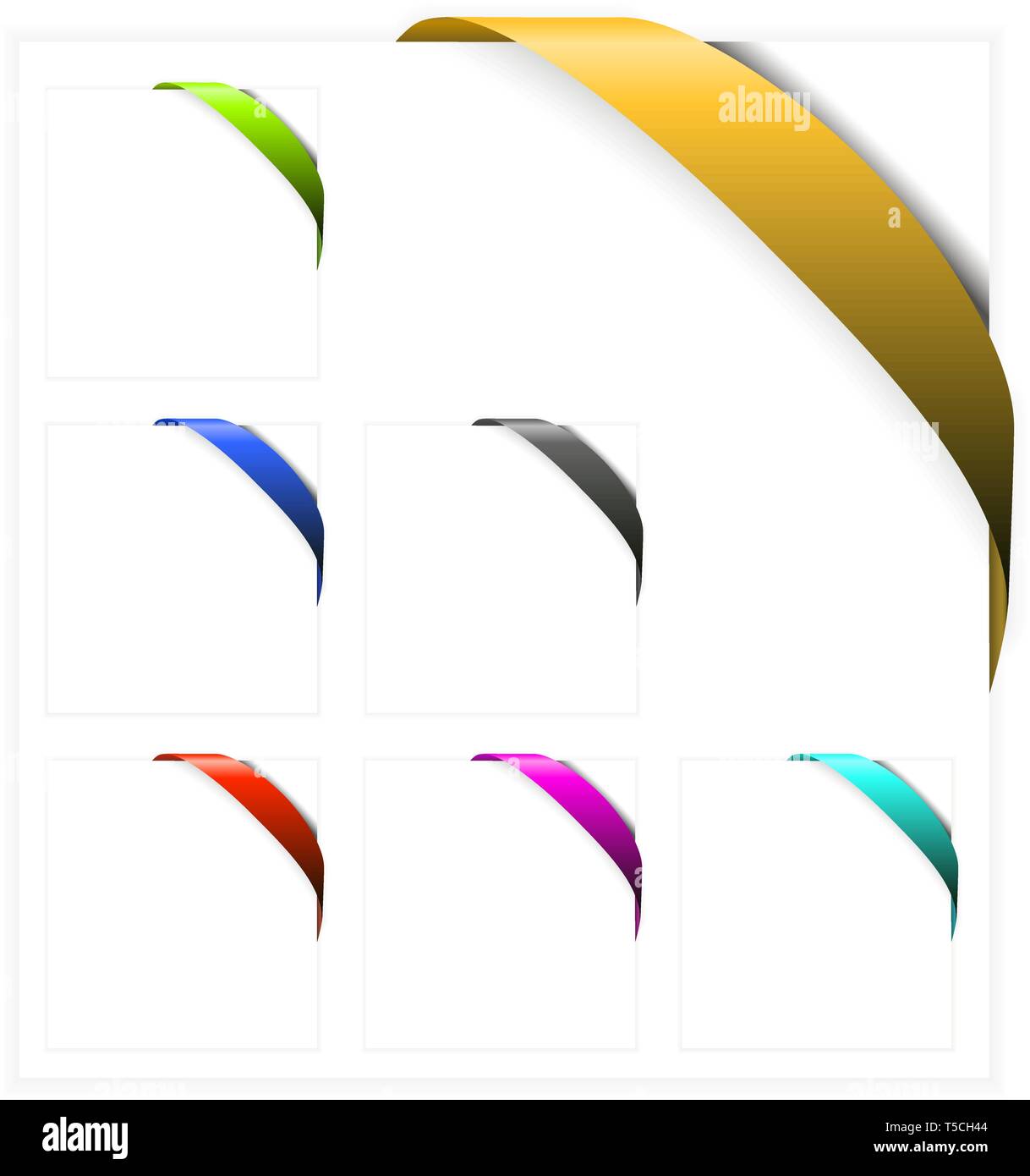 Set of Empty colorful corner ribbons - you can write some text on it ...