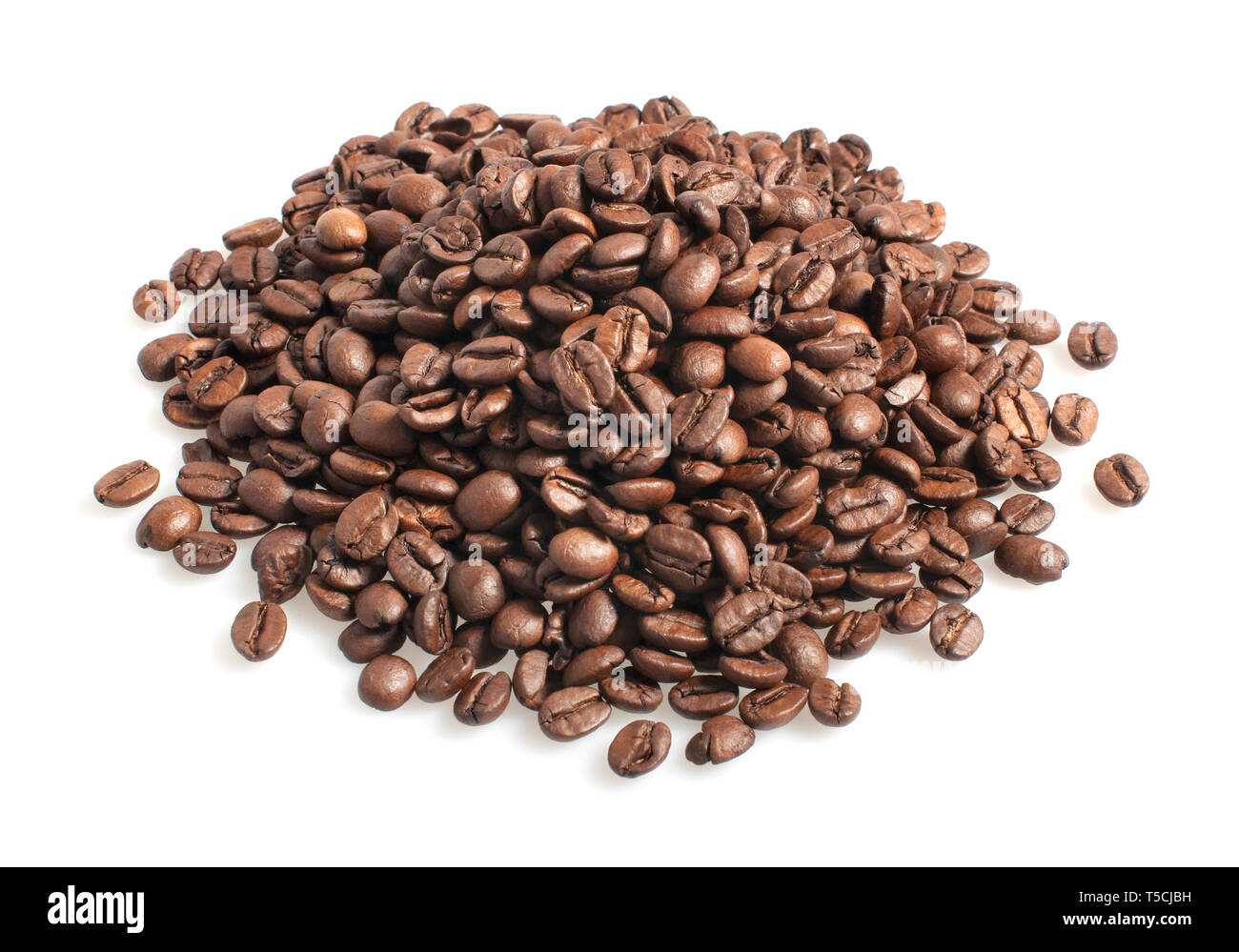 Coffee beans heap isolated on white background Stock Photo - Alamy