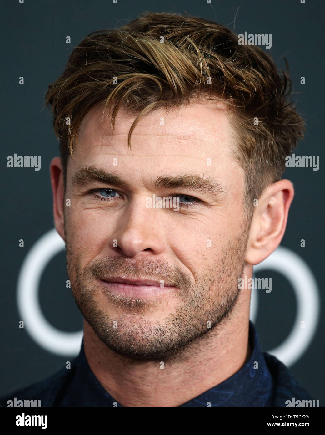 Los Angeles, United States. 22nd Apr, 2019.LOS ANGELES, CALIFORNIA, USA - APRIL 22: Actor Chris Hemsworth wearing Etro arrives at the World Premiere Of Walt Disney Studios Motion Pictures and Marvel Studios' 'Avengers: Endgame' held at the Los Angeles Convention Center on April 22, 2019 in Los Angeles, California, United States. (Photo by Xavier Collin/Image Press Agency) Credit: Image Press Agency/Alamy Live News Stock Photo