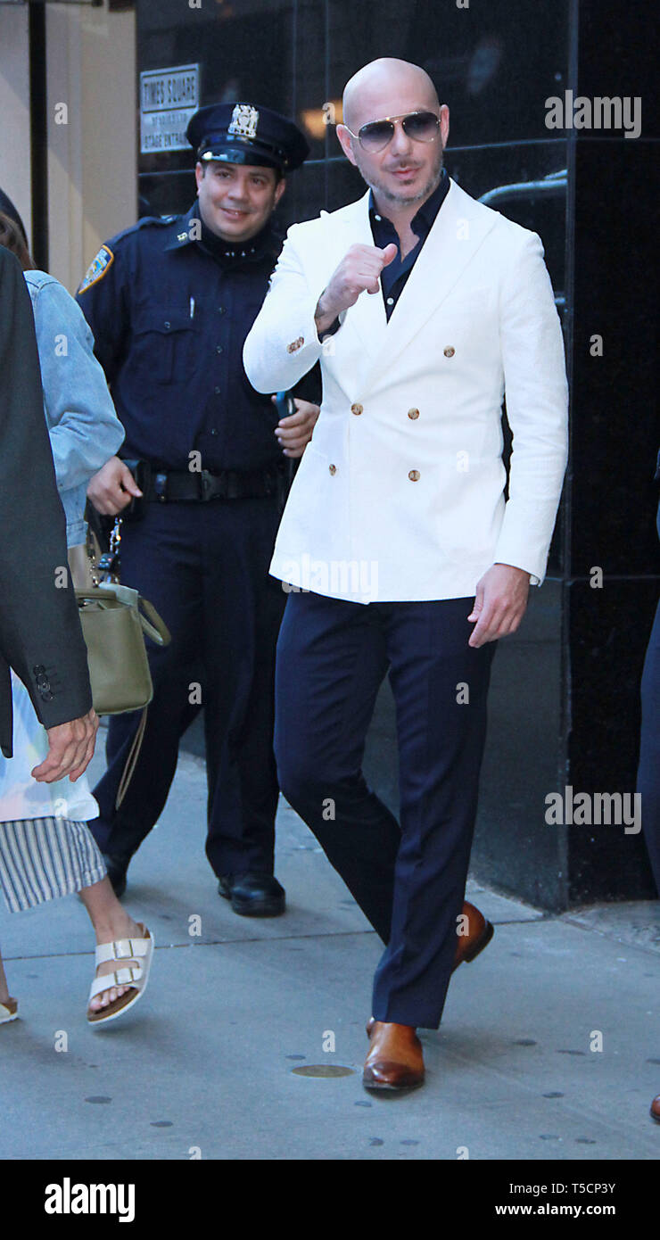 https www alamy com new york ny usa 23rd apr 2019 pitbull at good morning america to promote his new movie uglydoll on april 23 2019 in new york city credit rwmedia punchalamy live news image244299215 html
