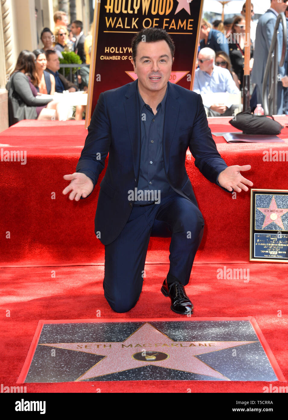 Los Angeles, USA. 23rd Apr, 2019. LOS ANGELES, USA. April 23, 2019: Seth  MacFarlane at the Hollywood Walk of Fame Star Ceremony honoring actor,  animator and comedian Seth MacFarlane. Picture Credit: Paul