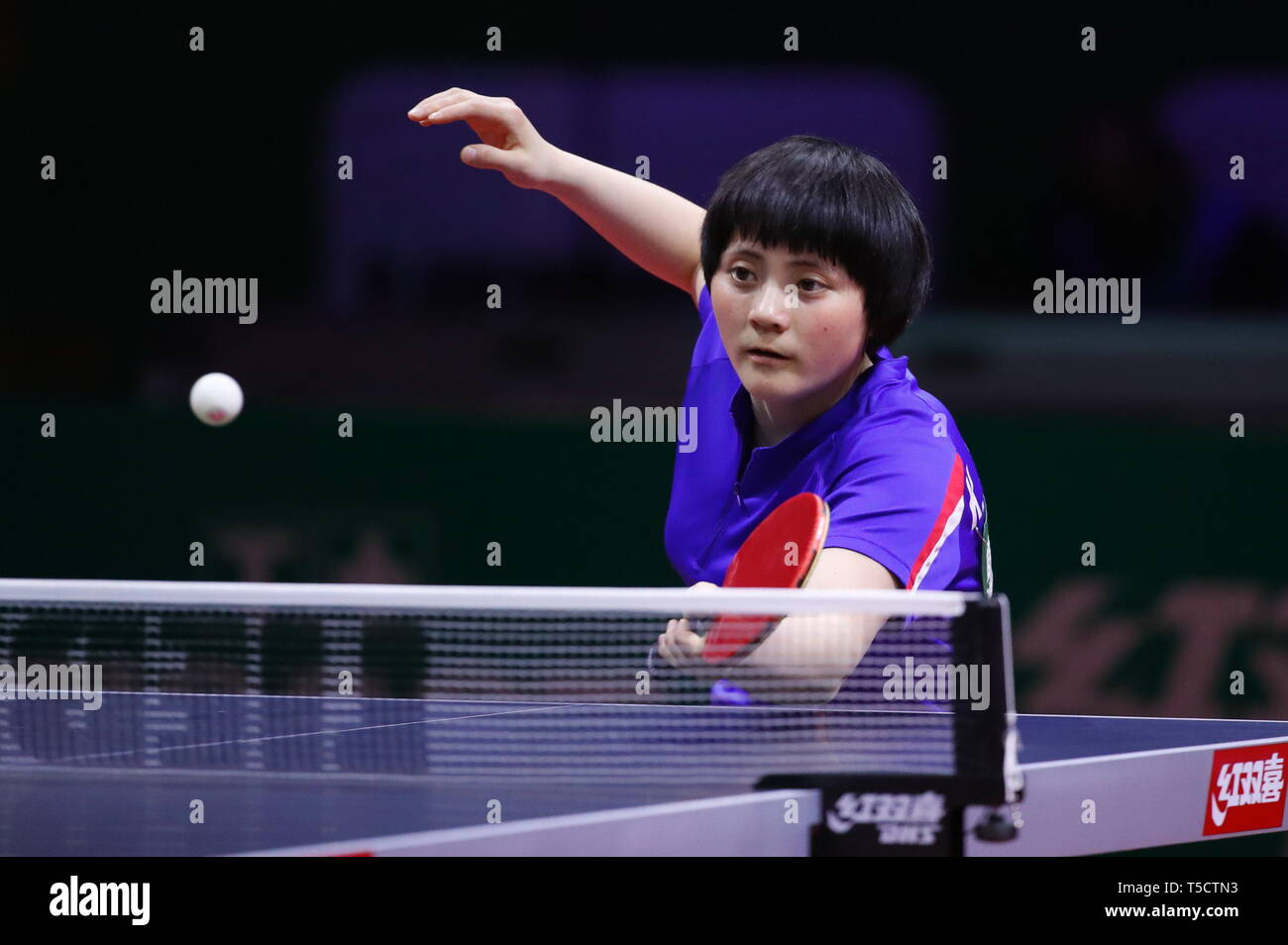 Kim Jin Hyang (PRK), APRIL 23, 2019 - Table Tennis : 2019 World Table Tennis  Championships Women's singles 128 Round match at HUNGEXPO Budapest Fair  Center, Budapest, Hungary. (Photo by Sho Tamura/AFLO SPORT Stock Photo -  Alamy
