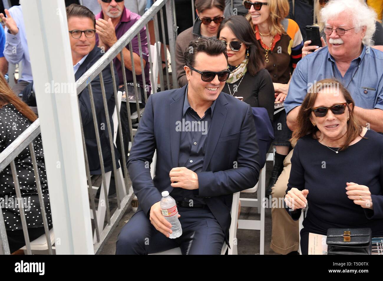 Los Angeles, CA, USA. 23rd Apr, 2019. Seth MacFarlane, Ann Druyan at the induction ceremony for Star on the Hollywood Walk of Fame for Seth McFarland, Hollywood Boulevard, Los Angeles, CA April 23, 2019. Credit: Michael Germana/Everett Collection/Alamy Live News Stock Photo