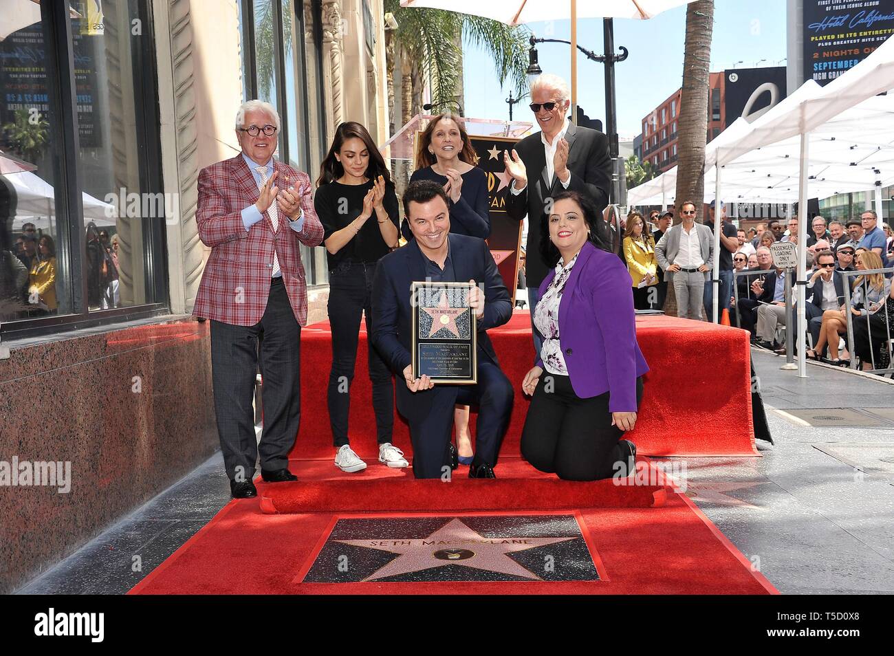 Los Angeles, CA, USA. 23rd Apr, 2019. Vin Di Bona, Mila Kunis, Seth ...