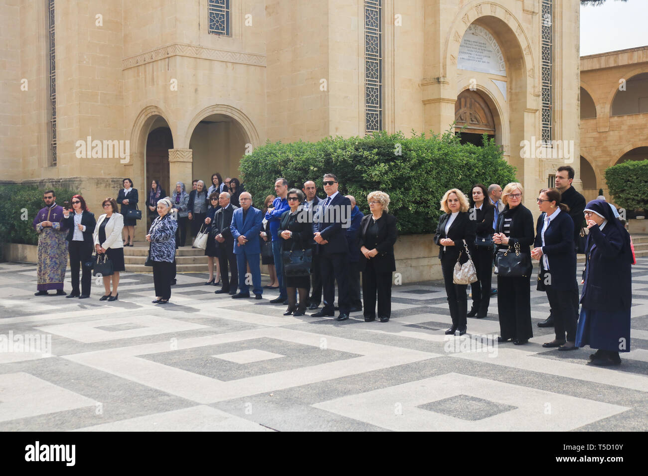 Beirut Lebanon, 24th April 2019. Lebanese Armenians in Beirut mark the