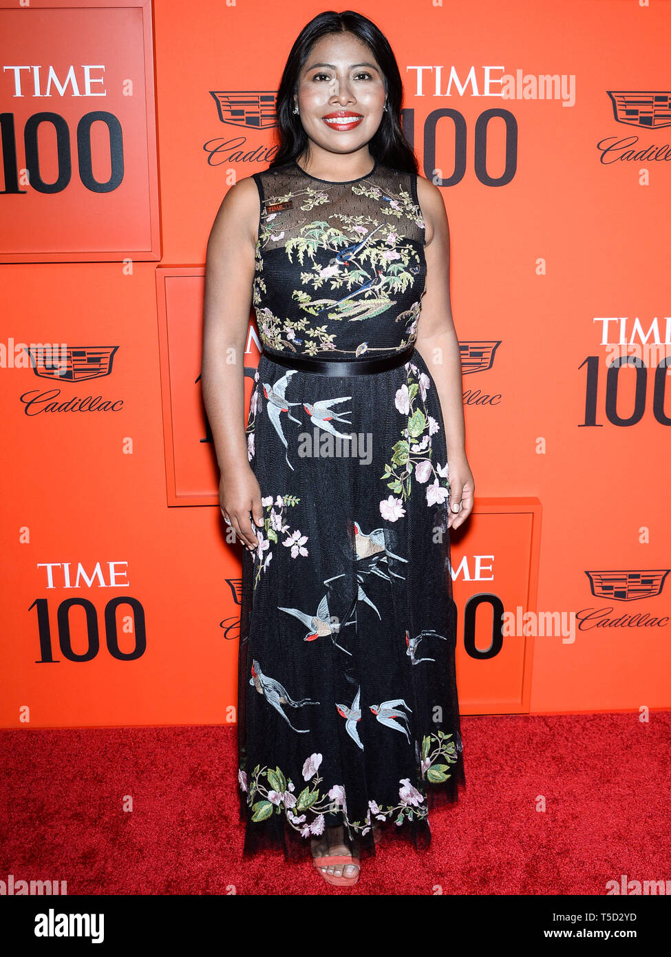 MANHATTAN, NEW YORK CITY, NEW YORK, USA - APRIL 23: Actress Aparicio wearing Red Valentino arrives at the 2019 Time 100 Gala held the Frederick P. Rose Hall at Jazz