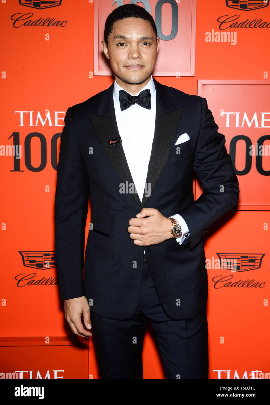 MANHATTAN, NEW YORK CITY, NEW YORK, USA - APRIL 23: Trevor Noah arrives at the 2019 Time 100 Gala held at the Frederick P. Rose Hall at Jazz At Lincoln Center on April 23, 2019 in Manhattan, New York City, New York, United States. (Photo by Image Press Agency) Stock Photo