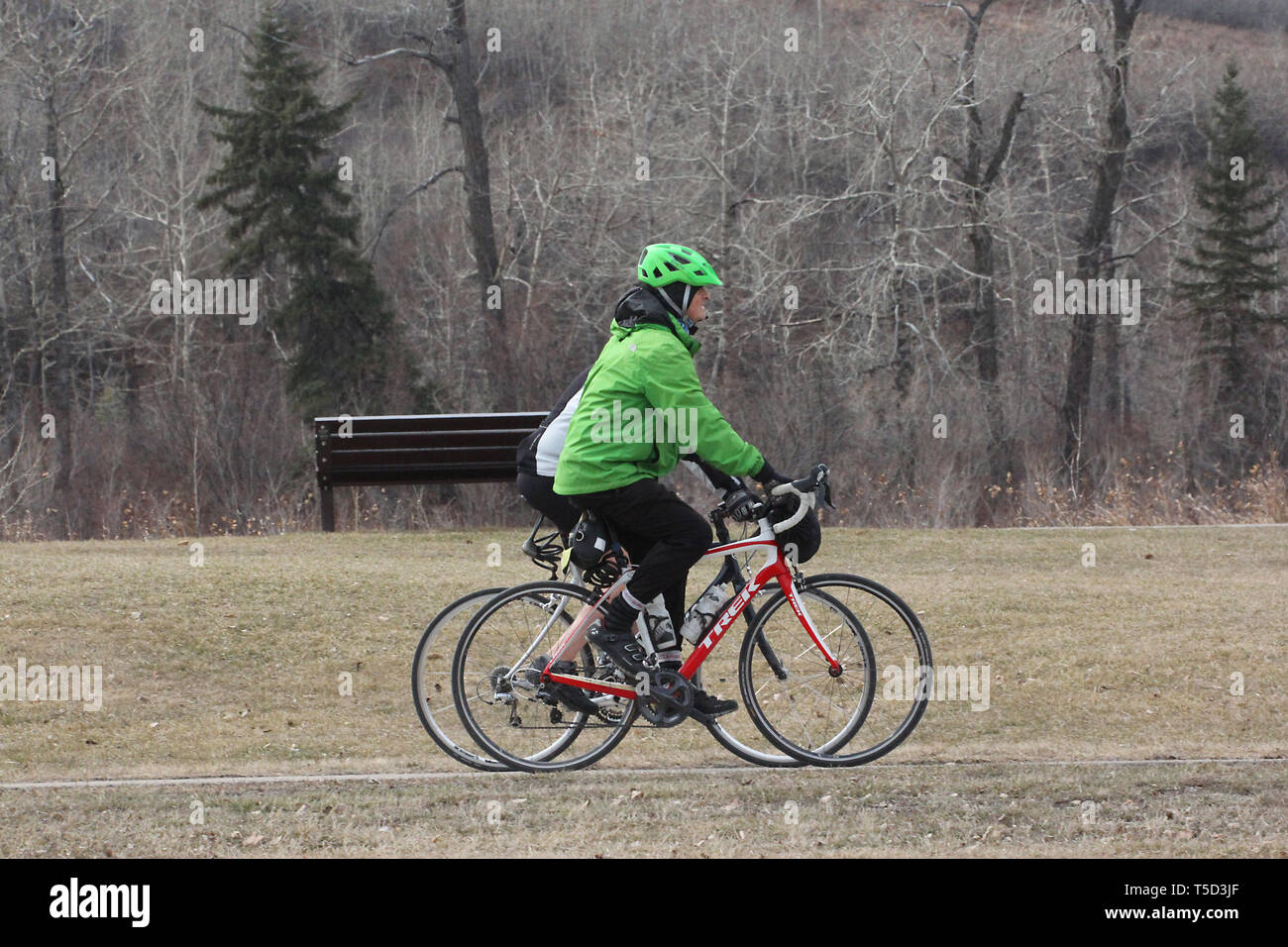 Two of the best ways to keep fit, walking and cycling. Stock Photo