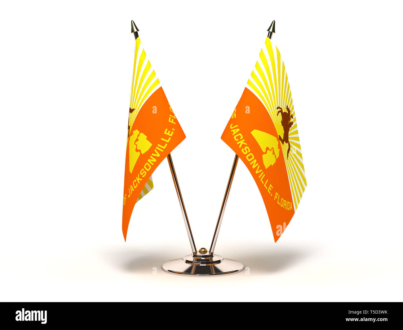 Florida Jacksonville Flag (Flags Isolated with clipping path Stock