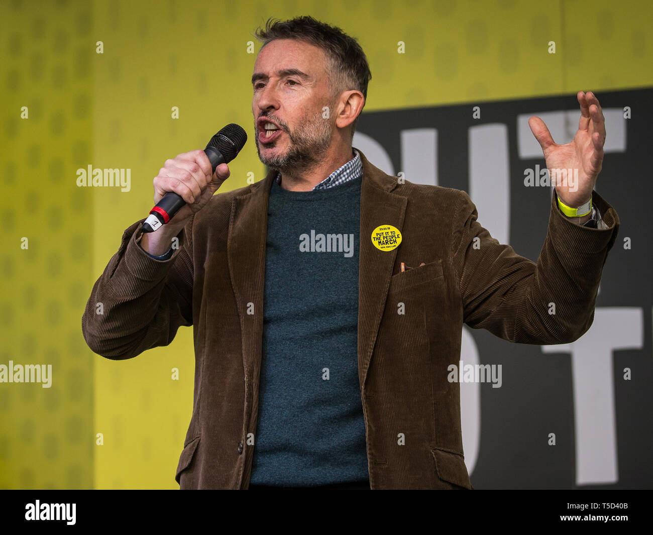 Put It To The People rally at Parliament Square sees hundreds of thousands of people march through London demanding a final say on Brexit  Featuring: Steve Coogan Where: London, United Kingdom When: 23 Mar 2019 Credit: Wheatley/WENN Stock Photo