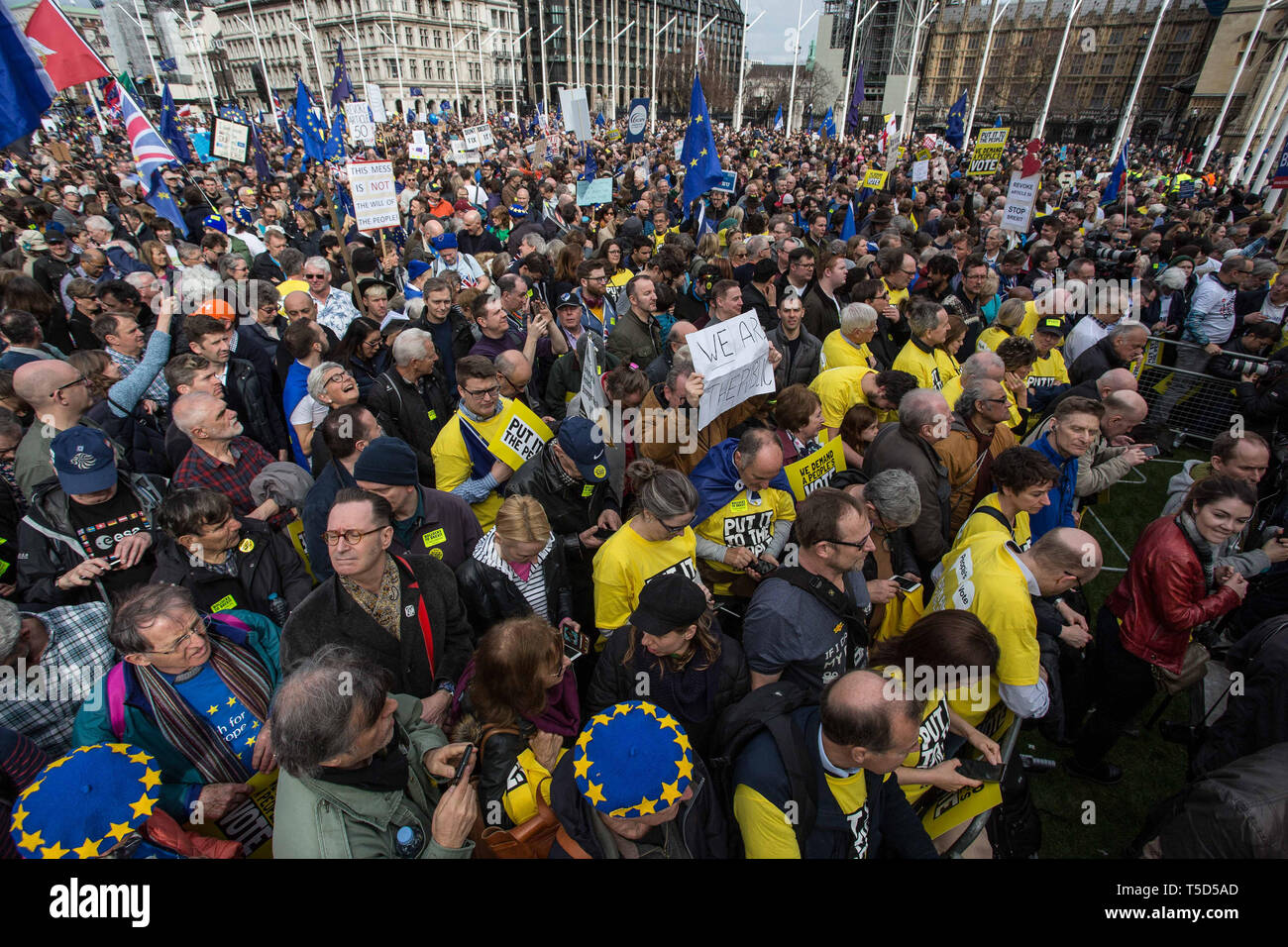 Put It To The People rally at Parliament Square sees hundreds of thousands of people march through London demanding a final say on Brexit  Featuring: Atmosphere, View Where: London, United Kingdom When: 23 Mar 2019 Credit: Wheatley/WENN Stock Photo
