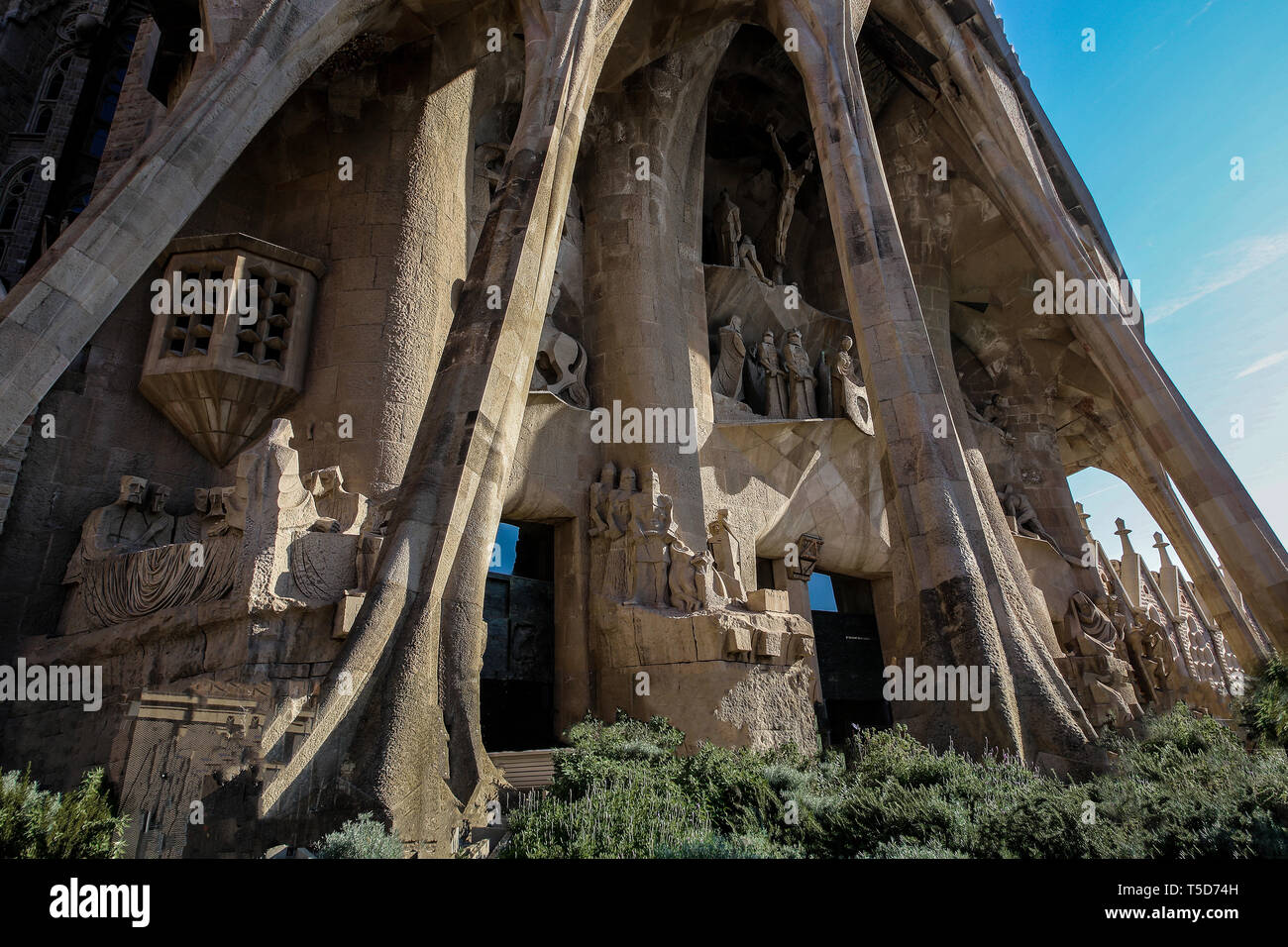 Barcelona, Spain,November 14, 2017.  Basilica Redemptive Temple of the Holy family Sagrada by Gaudi Stock Photo