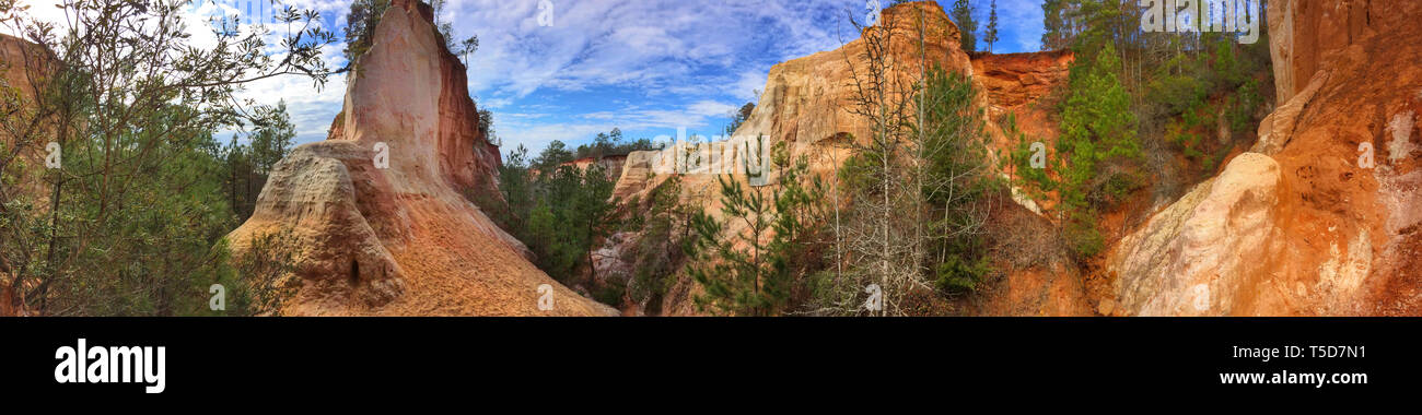 Panoramic view of Providence Canyon, known as 'Little Grand Canyon,' in Lumpkin, Georgia. (USA) Stock Photo