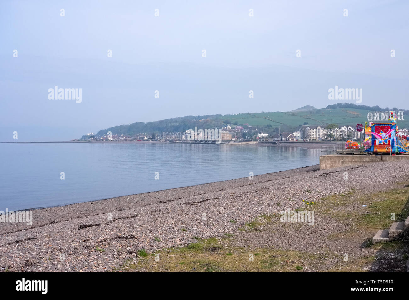 Largs, Scotland, UK - April 20, 2019: The town of Largs set on the Firth of Clyde on the West Coast of Scotland. Looking towards the Aubery end of the Stock Photo